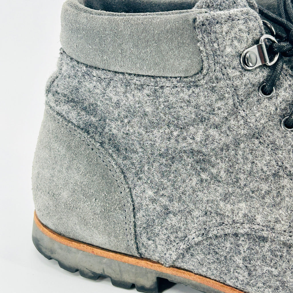 Woolrich x Portland Product Werks Gray Wool Suede Lace-Up Ankle Boots