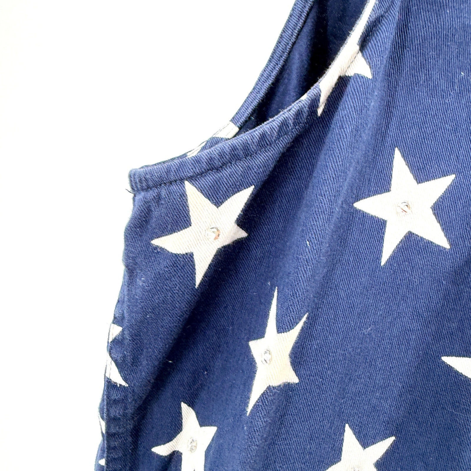 Vintage 90s Bay Studio American Flag 100% Cotton Twill Sequin Shirt