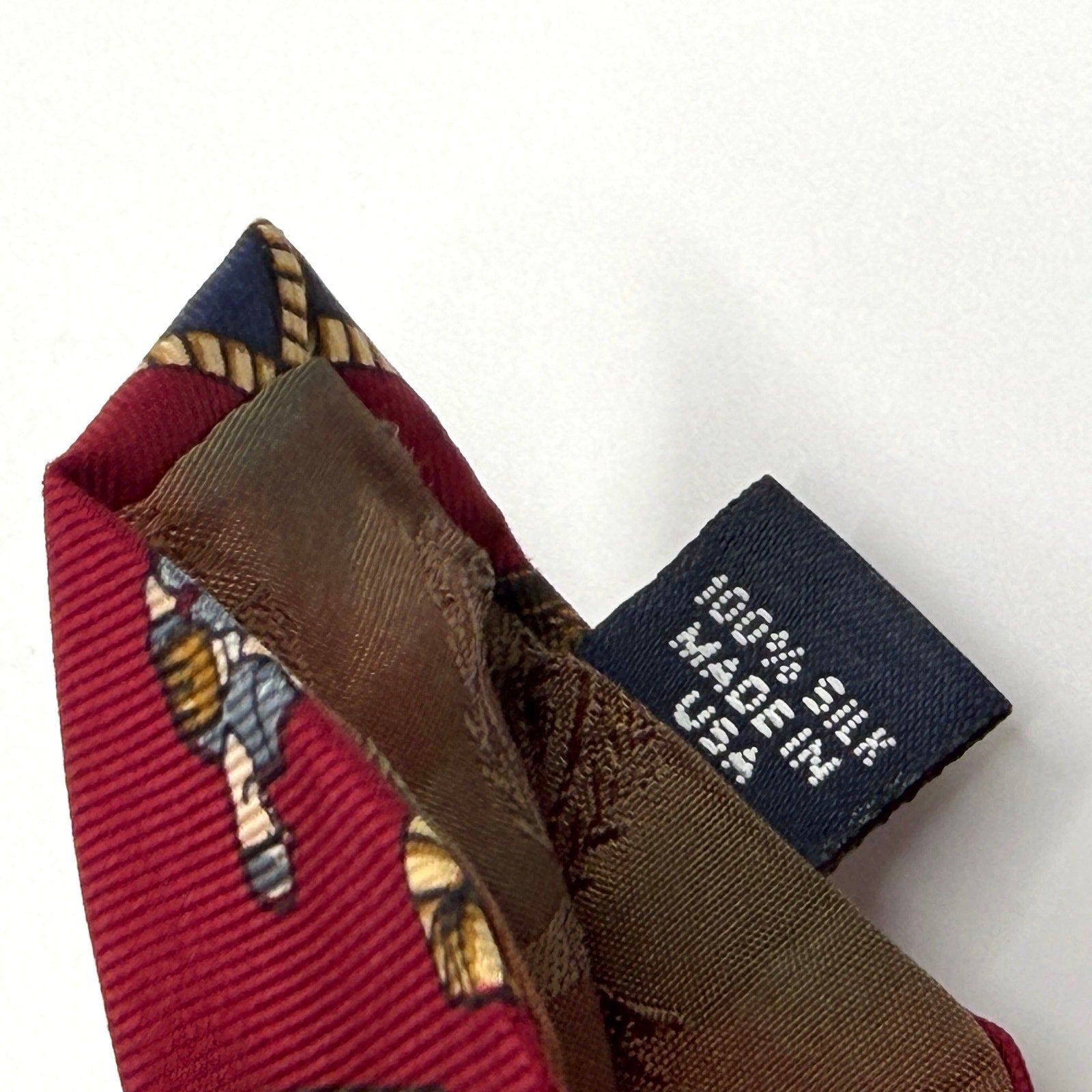 Vintage 90s Tommy Hilfiger Red 100% Silk Baseball Motif Preppy Novelty Tie