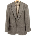 Vintage 80s Bill Blass Beige Black Plaid 100% Camel Hair Preppy Blazer