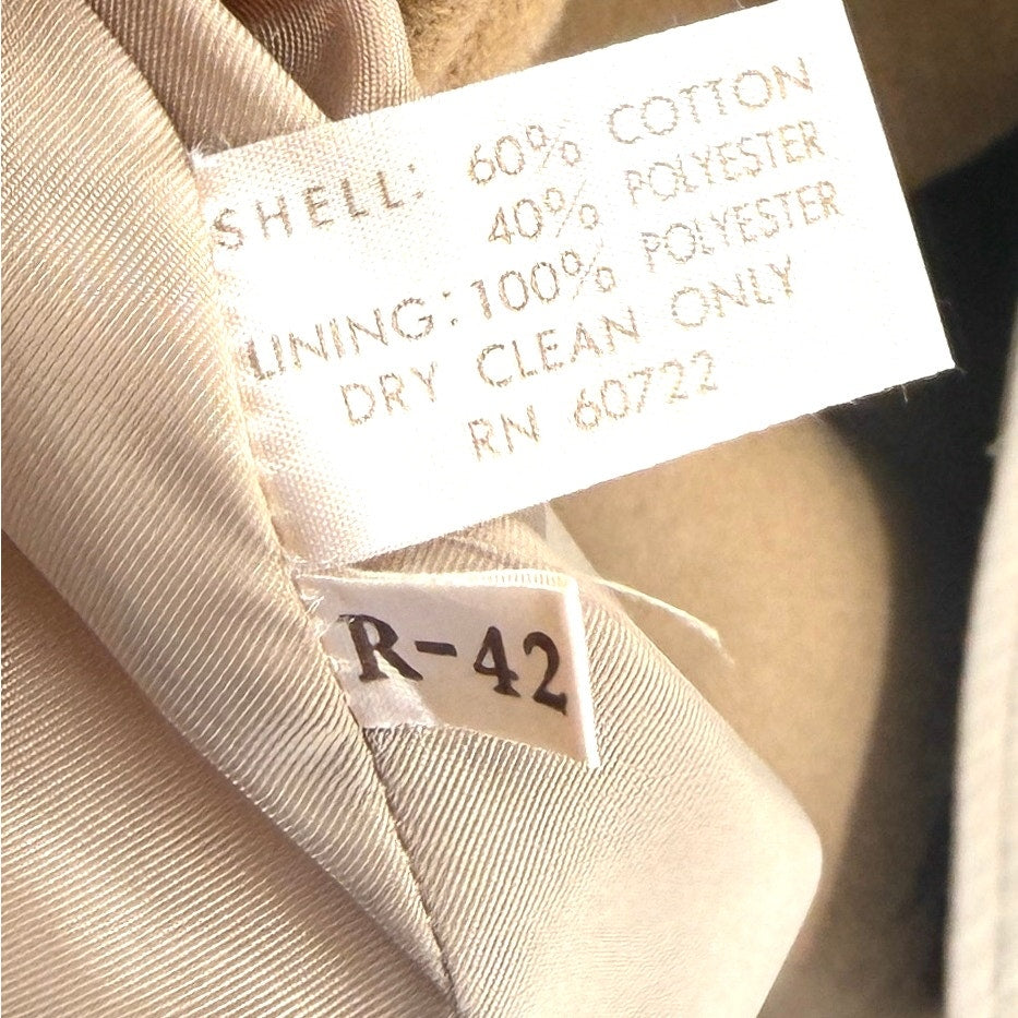 Vintage 90s Sanyo Tan Cotton Blend Zip In Liner Trench Coat