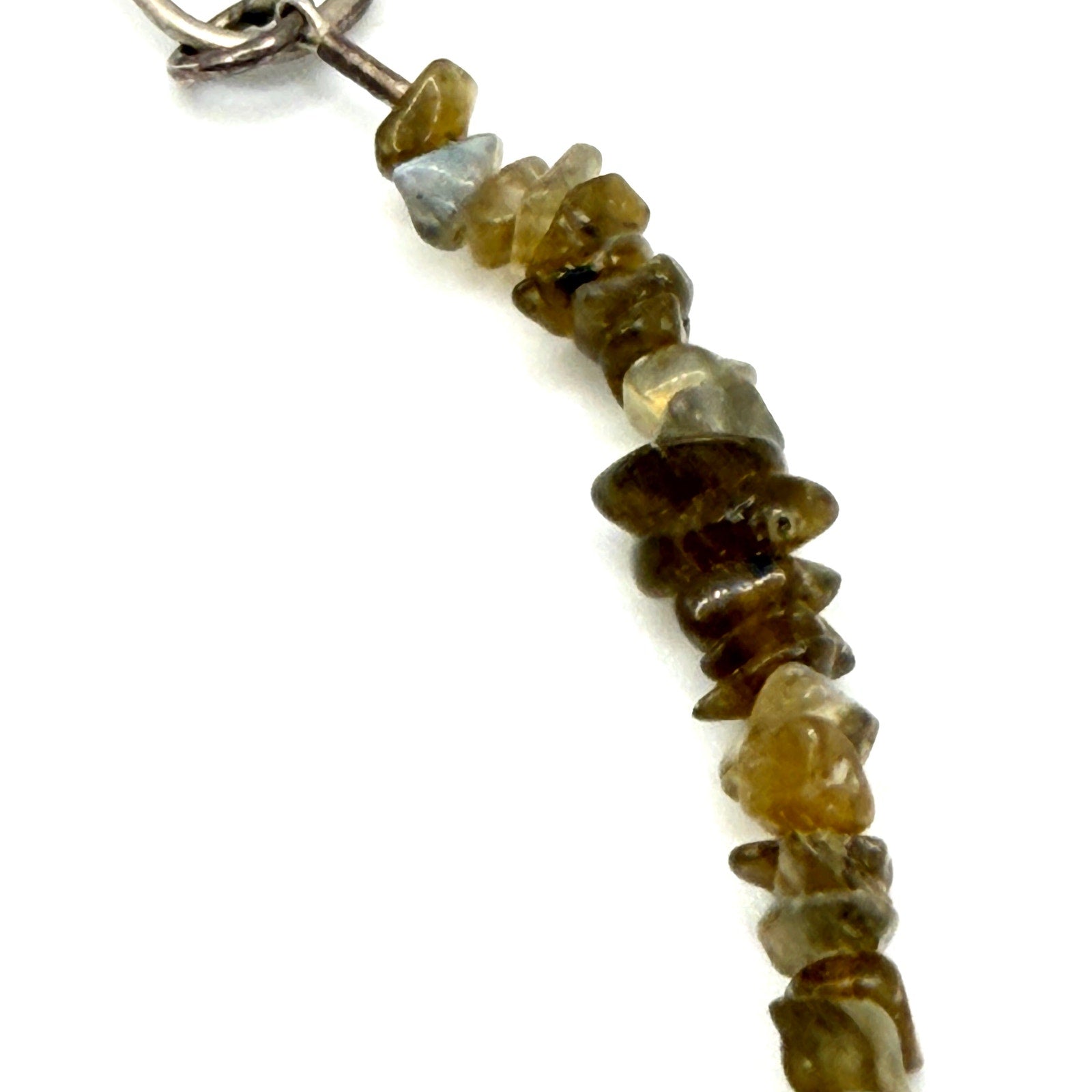 Vintage 90s Iridescent Labradorite Sterling Silver Boho S Hook Chip Necklace