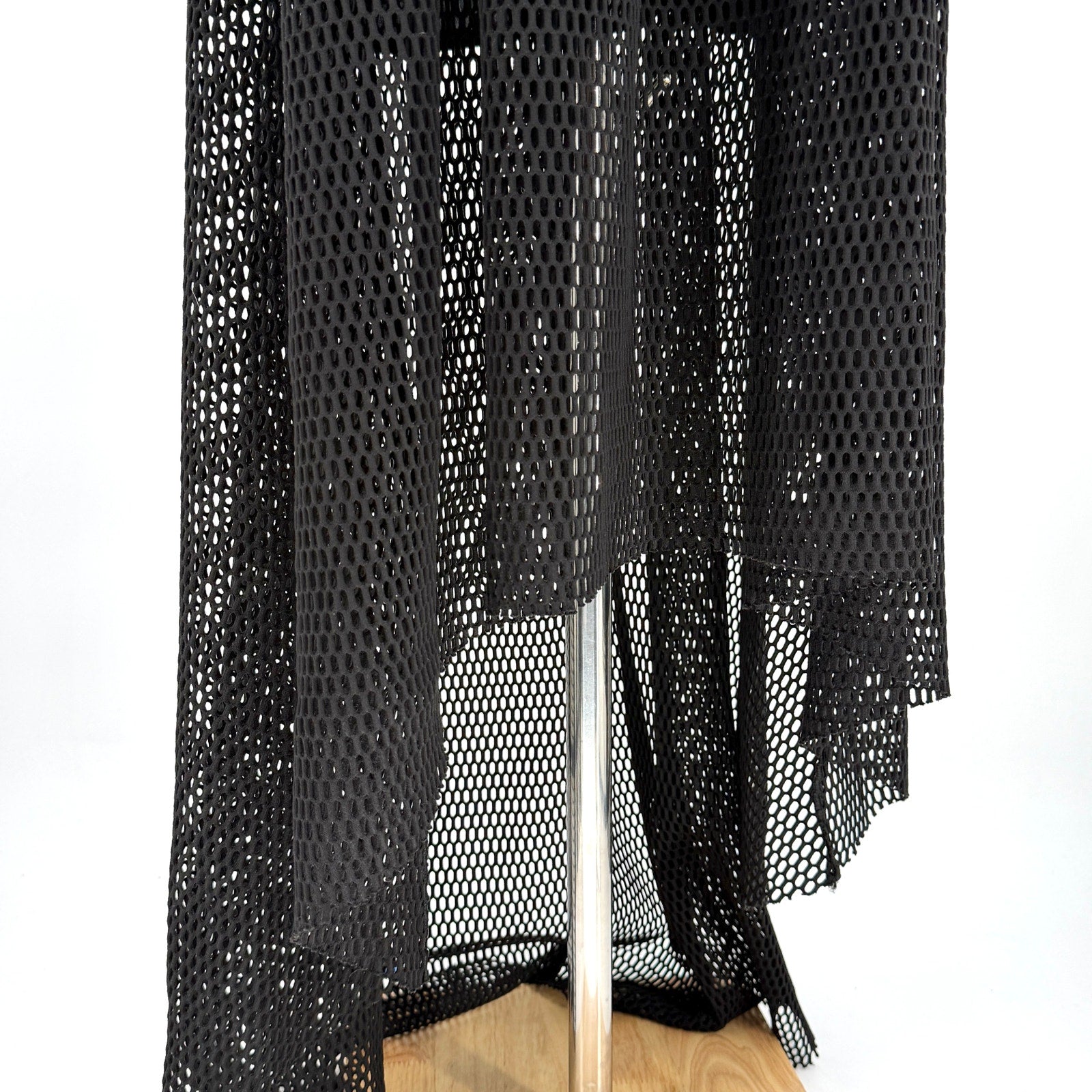 Eva Brazzi Black Strapless Mesh Net High Low Mini Dress