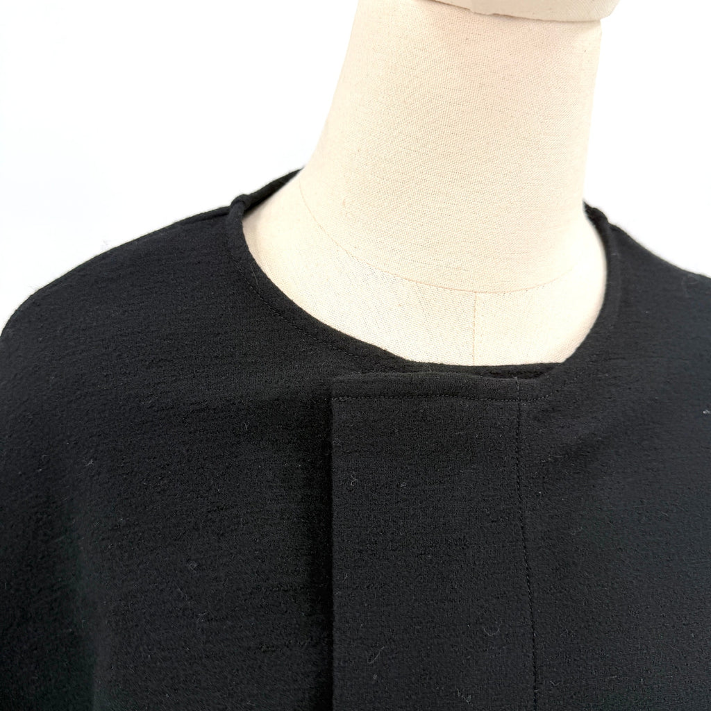 COS Black Wool Cotton Minimalist Belted Duster Jacket
