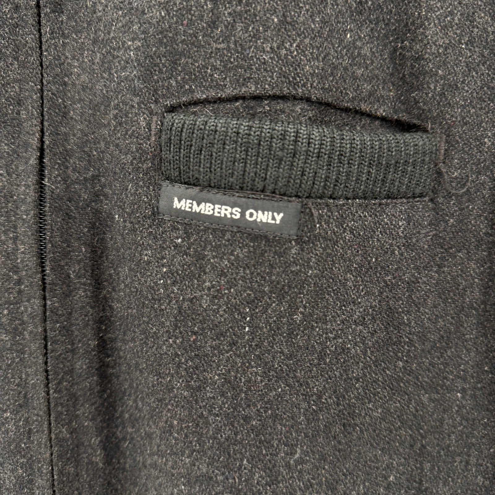 Vintage 80s Members Only Charcoal Wool Blend Iconic Racer Bomber Jacket