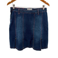 Vintage Y2K Romance Jeans Blue Pleated Slit Denim Mini Skirt