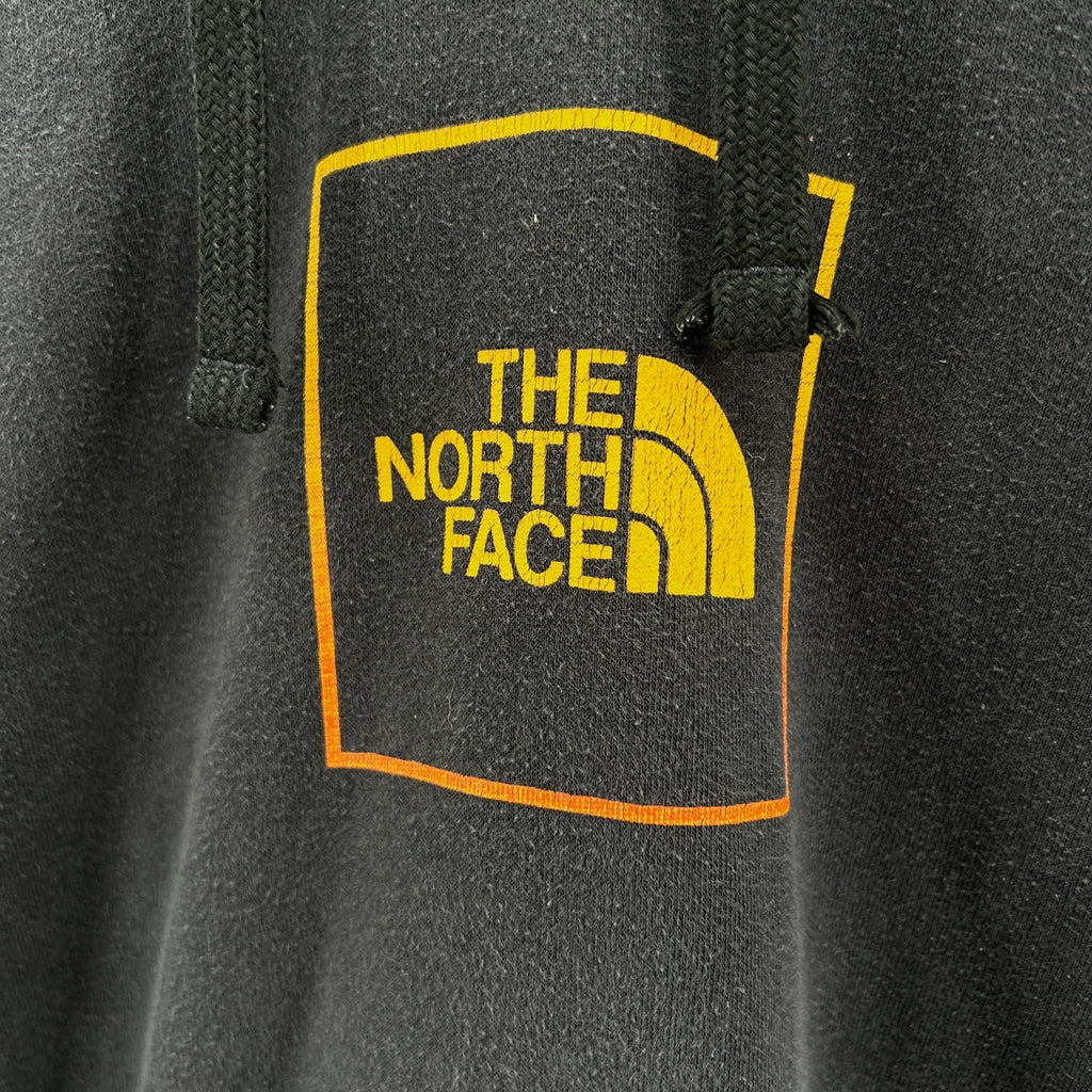 The North Face Black Orange Graphic Cotton Blend Pullover Hoodie