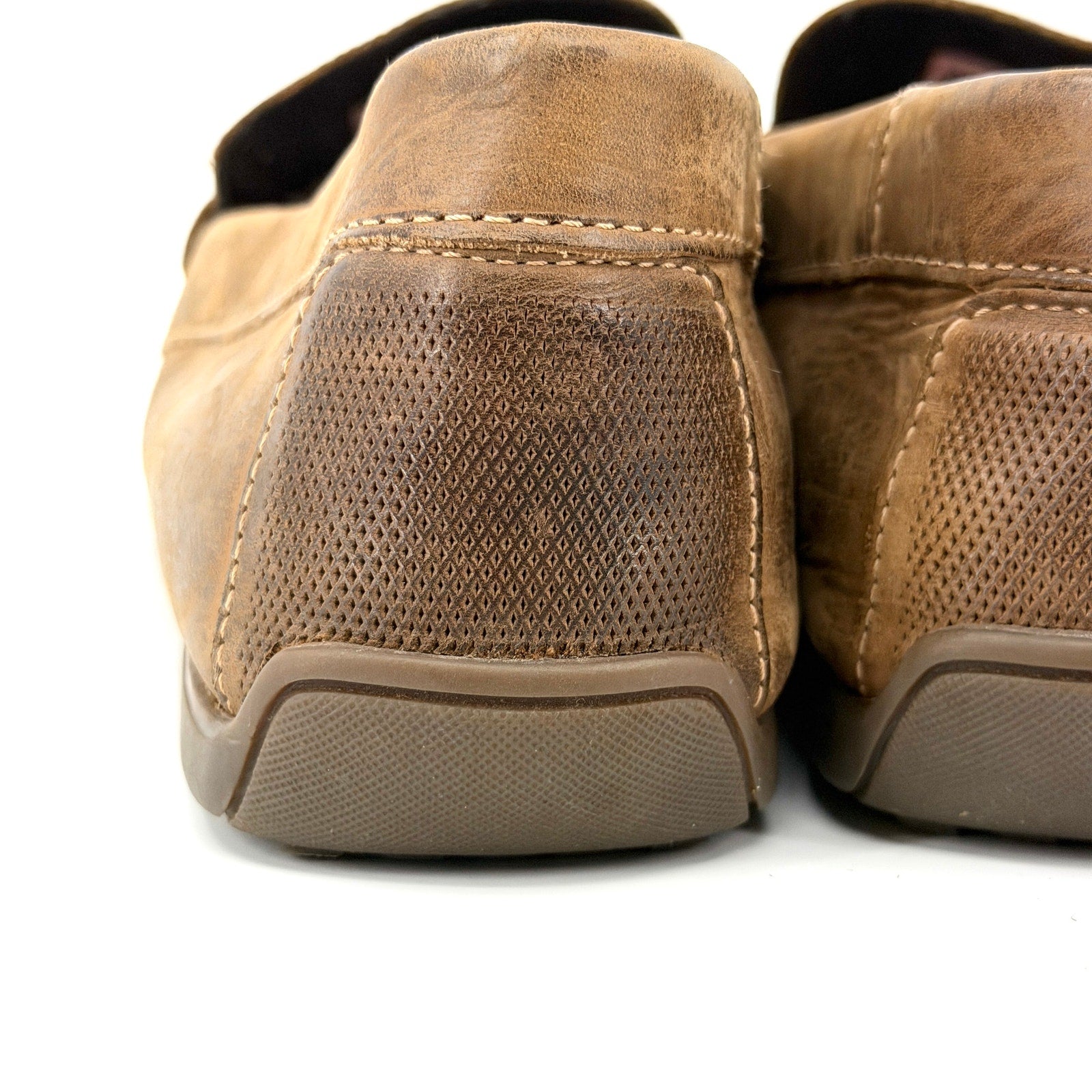 Rockport Brown Genuine Leather TruTech Memory Foam Comfort Penny Loafers Shoes