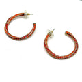 Vintage Y2K Tangerine Red Rhinestone Pave Twisted Hoop Earrings