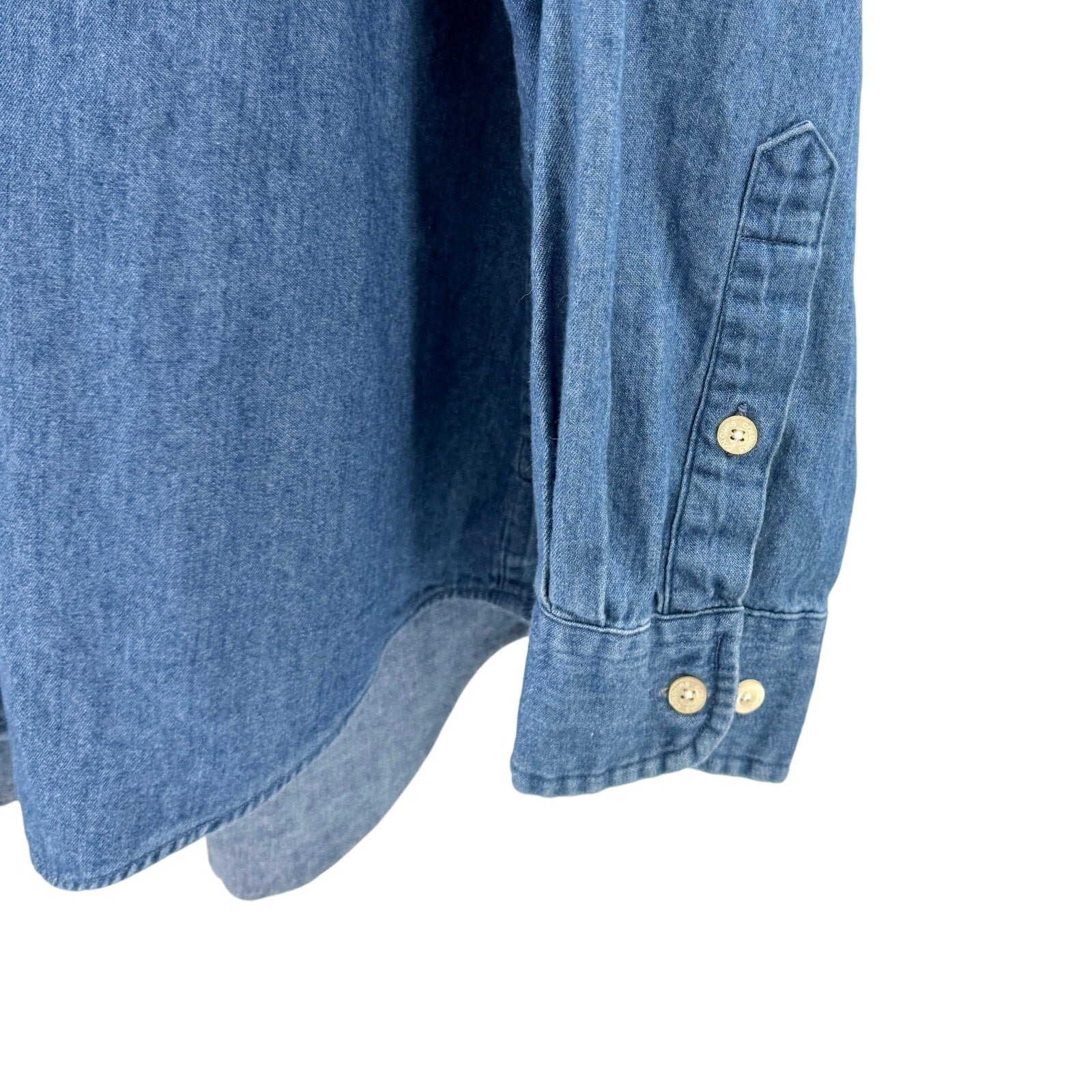 Vintage 90s Alexander Julian Colours Blue 100% Cotton Denim Button-Down Shirt
