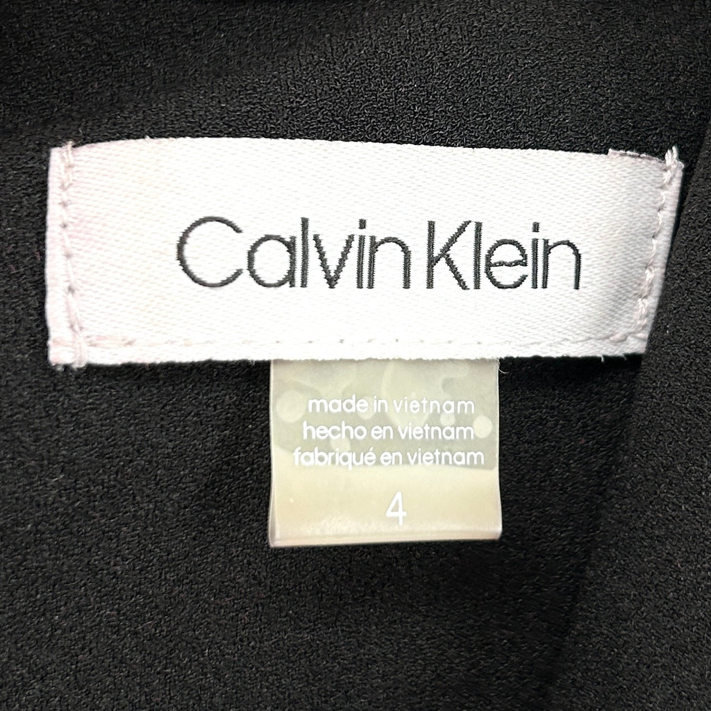 Calvin Klein Black Wide Leg Belted Gold Hardware Sleeveless Jumpsuit