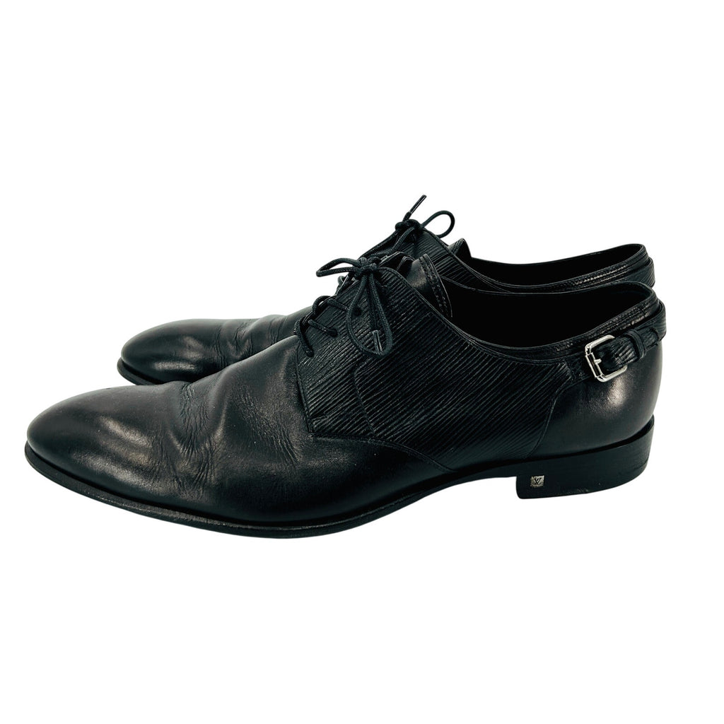 Louis Vuitton Black Epi Leather Buckle Detail Derby Dress Shoes