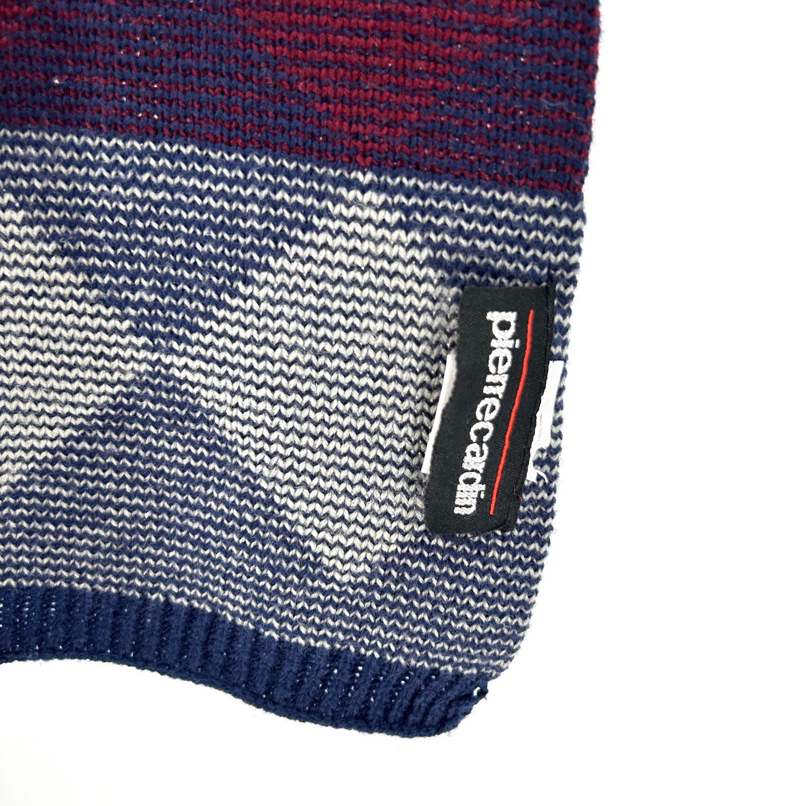 Vintage 90s Pierre Cardin Navy Argyle Knit Scarf