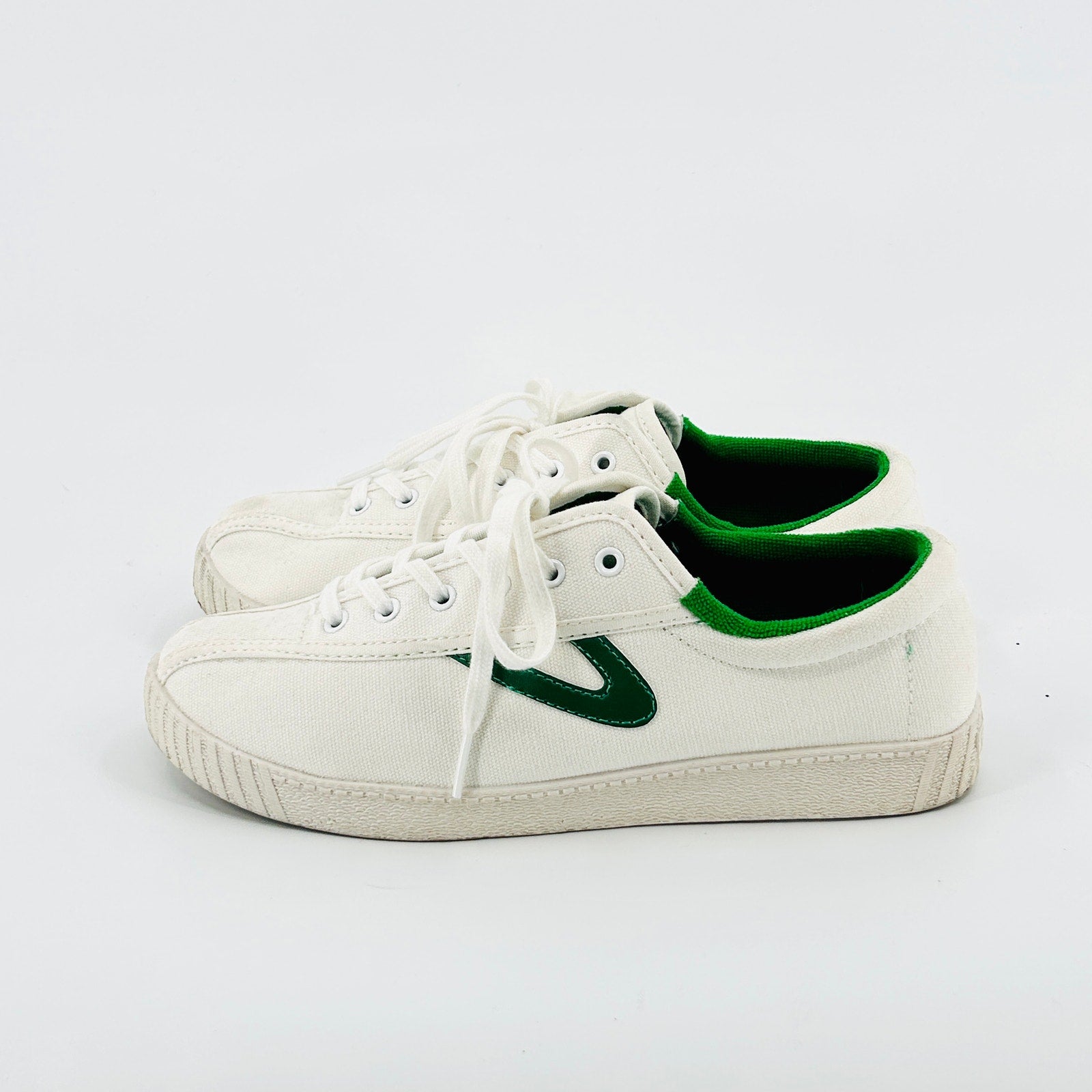 Tretorn Nylite White Green Canvas Retro Classic Tennis Sneakers