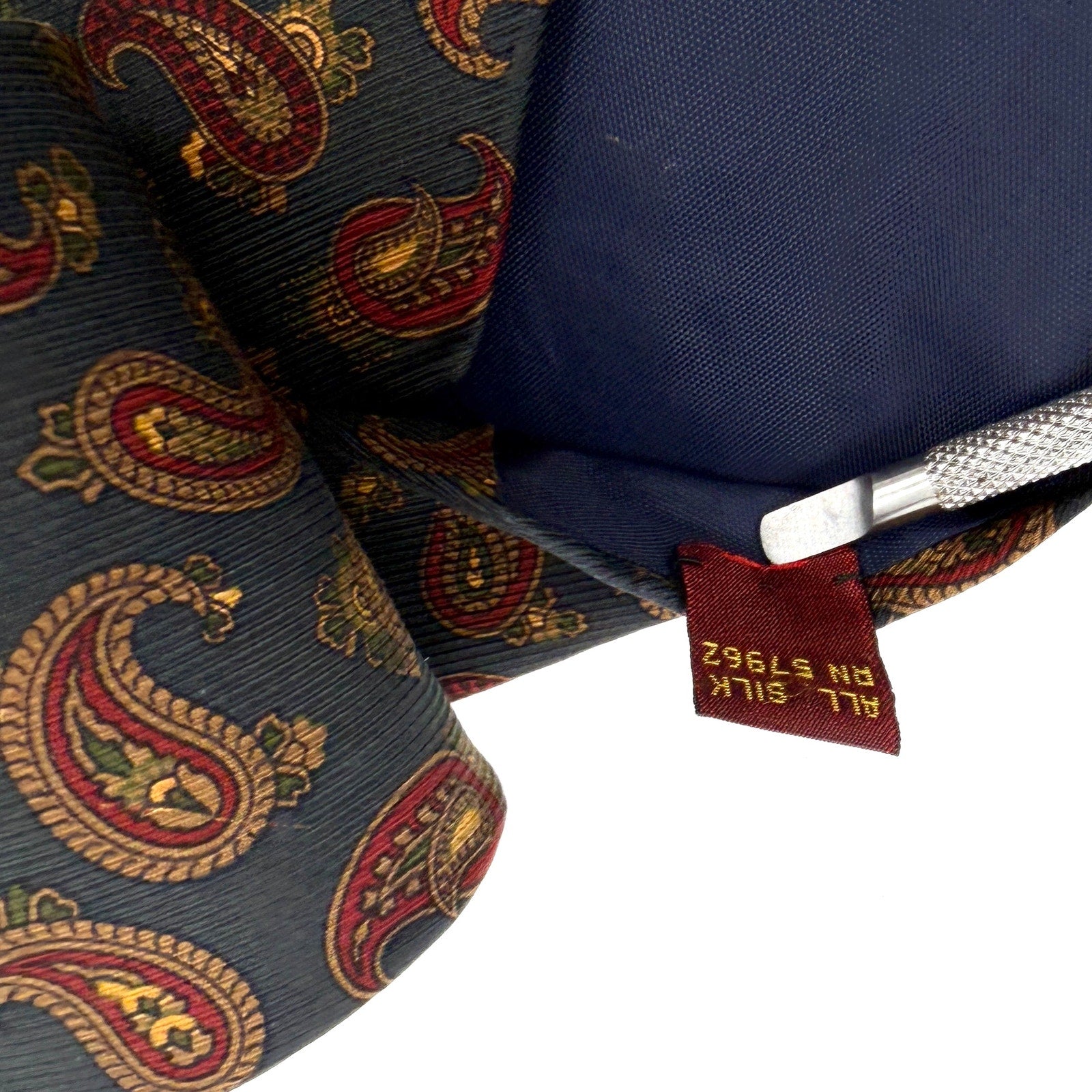 Vintage 90s Paul Stuart Sage Red 100% Silk Paisley Traditional Necktie