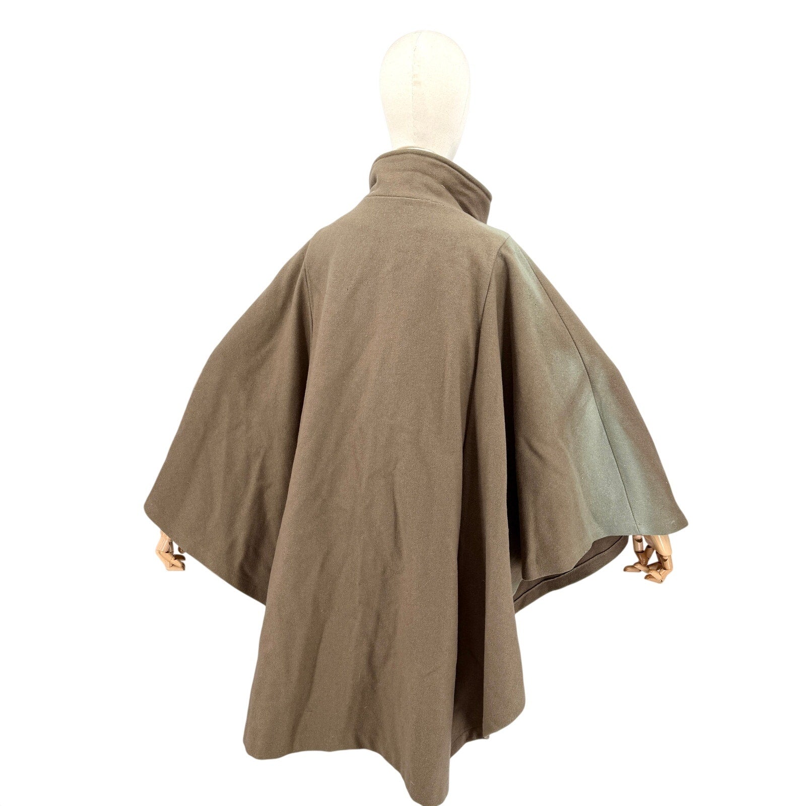 Vintage 70s Brown 100% Wool Oversized Cape