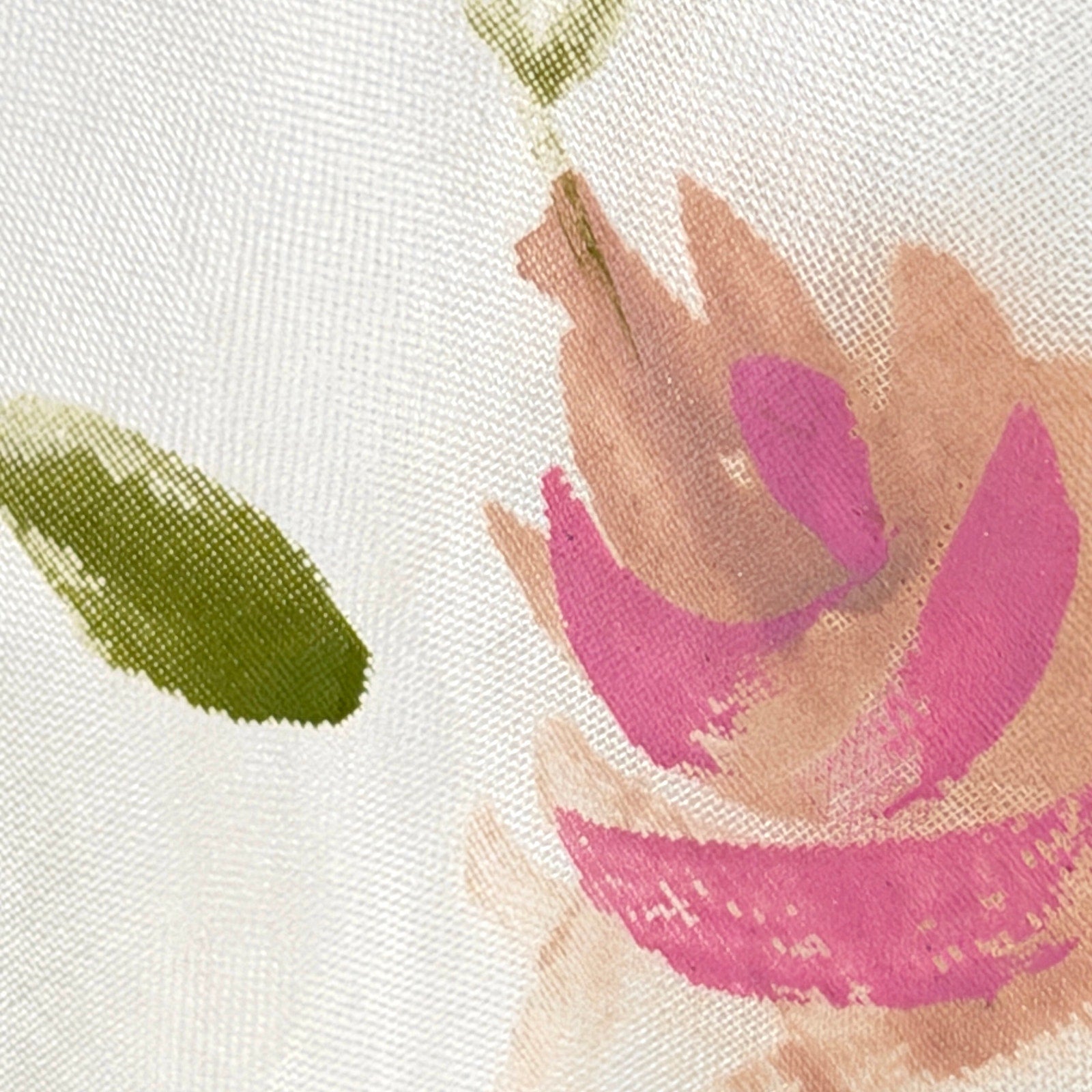 Vintage 90s Helena White 100% Silk Garden Party Handpainted Strapless Dress