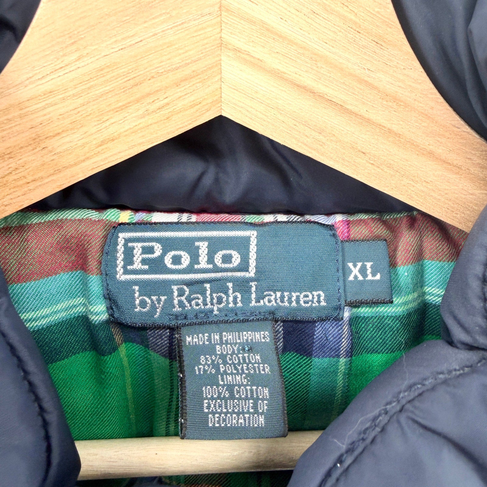 MINT Vintage 90s Polo by Ralph Lauren Red Navy Western Plaid Puffer Vest