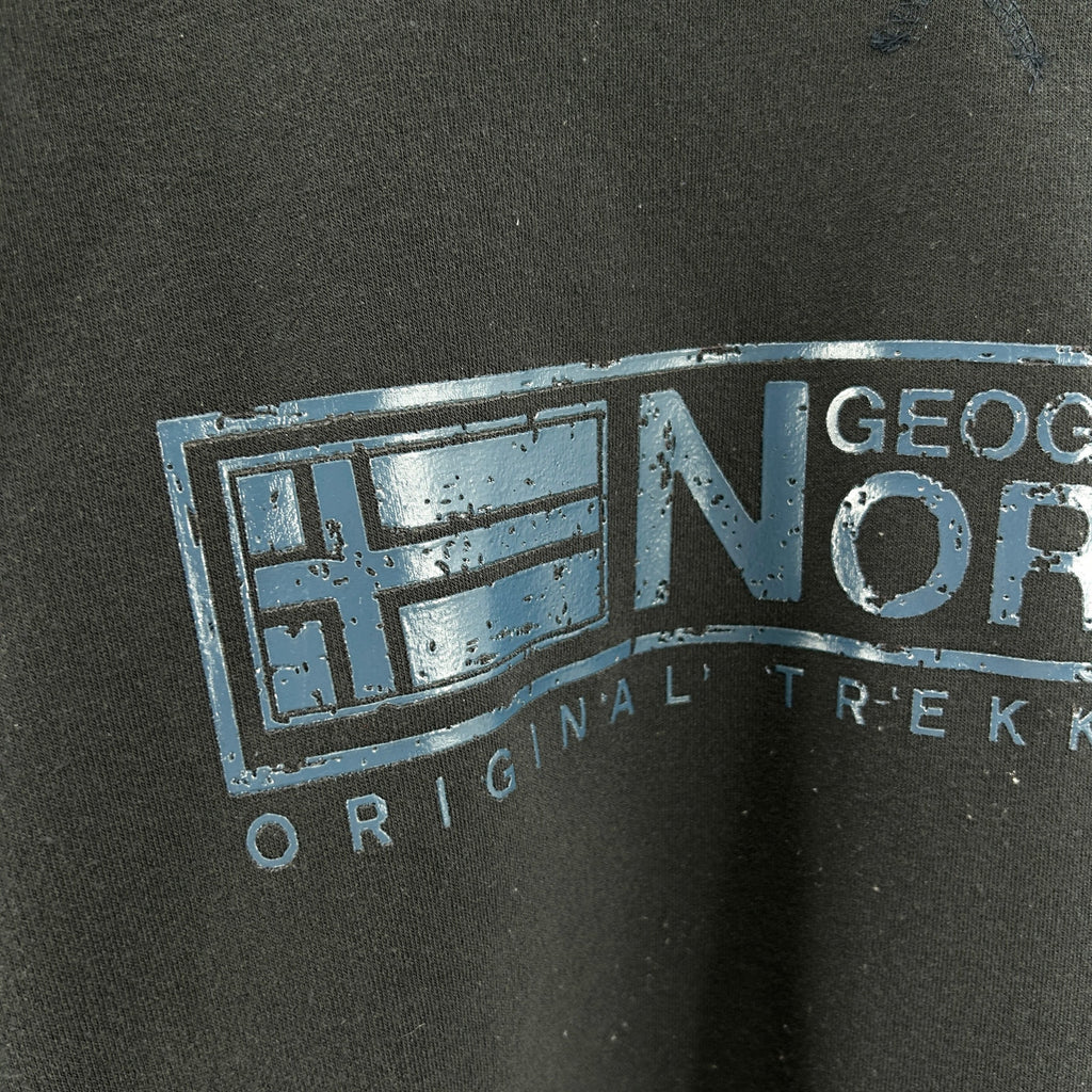 Geographical Norway Navy Blue Logo Graphic Crewneck Sweatshirt