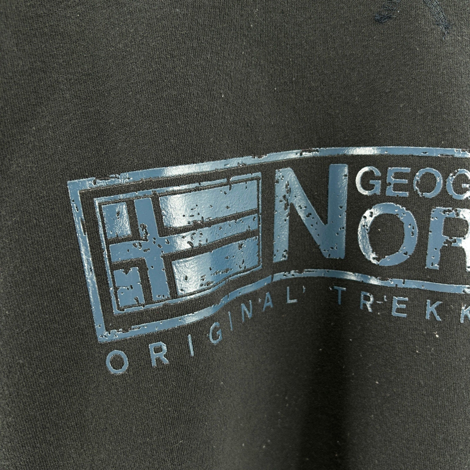 Geographical Norway Navy Blue Logo Graphic Crewneck Sweatshirt