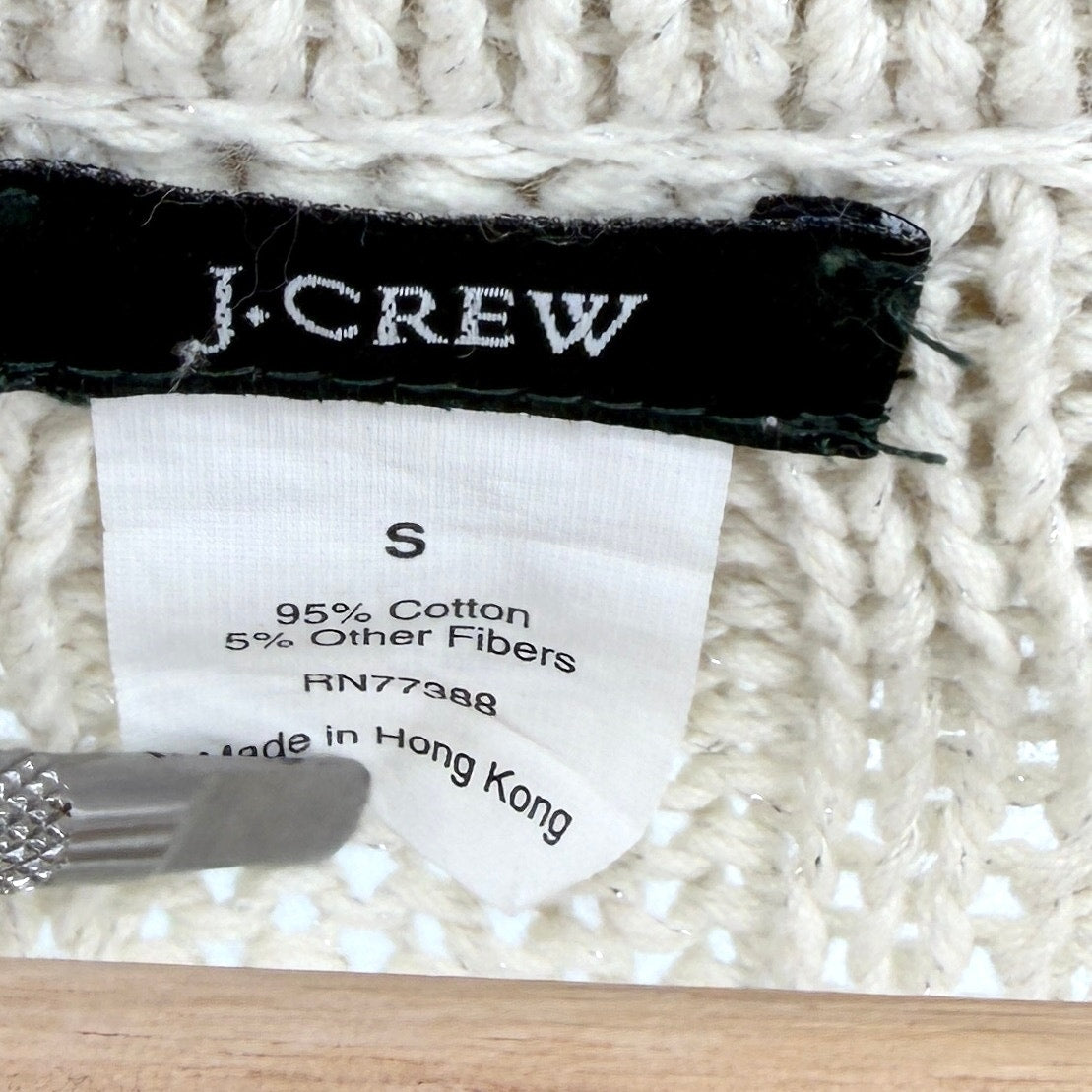Vintage Y2K J.Crew Cream Cable Knit Shawl Collar Double-Breasted Cardigan