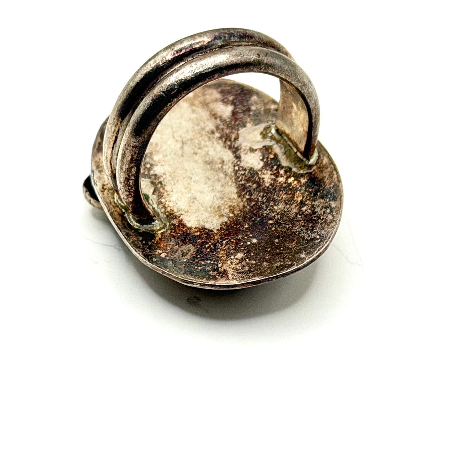 Vintage 70s Southwestern Carnelian Agate Silver Statement Ring