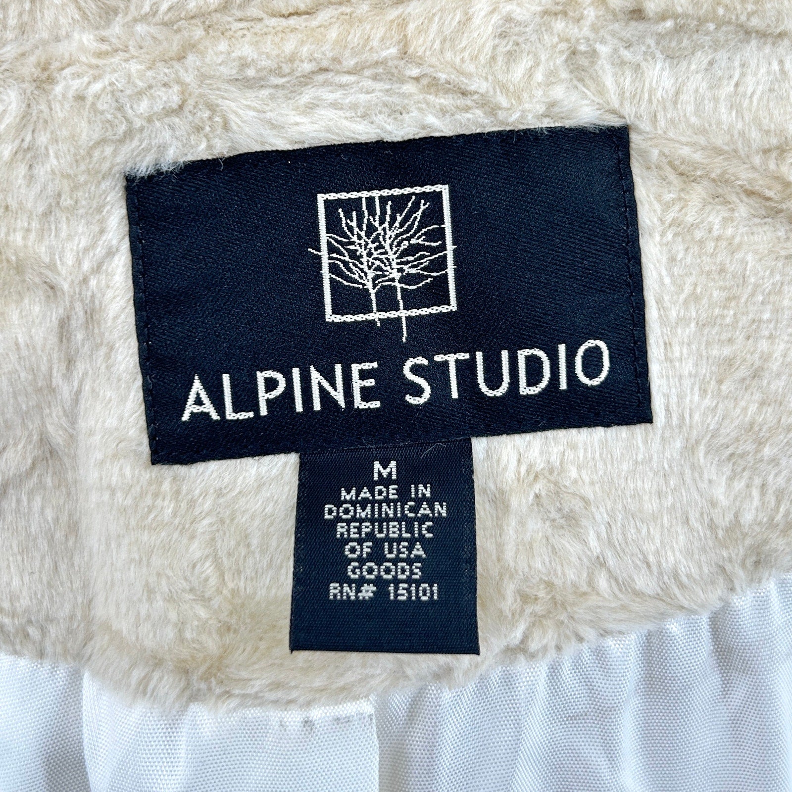 Vintage 90s Alpine Studio Cream Faux Fur Longline Winter Coat