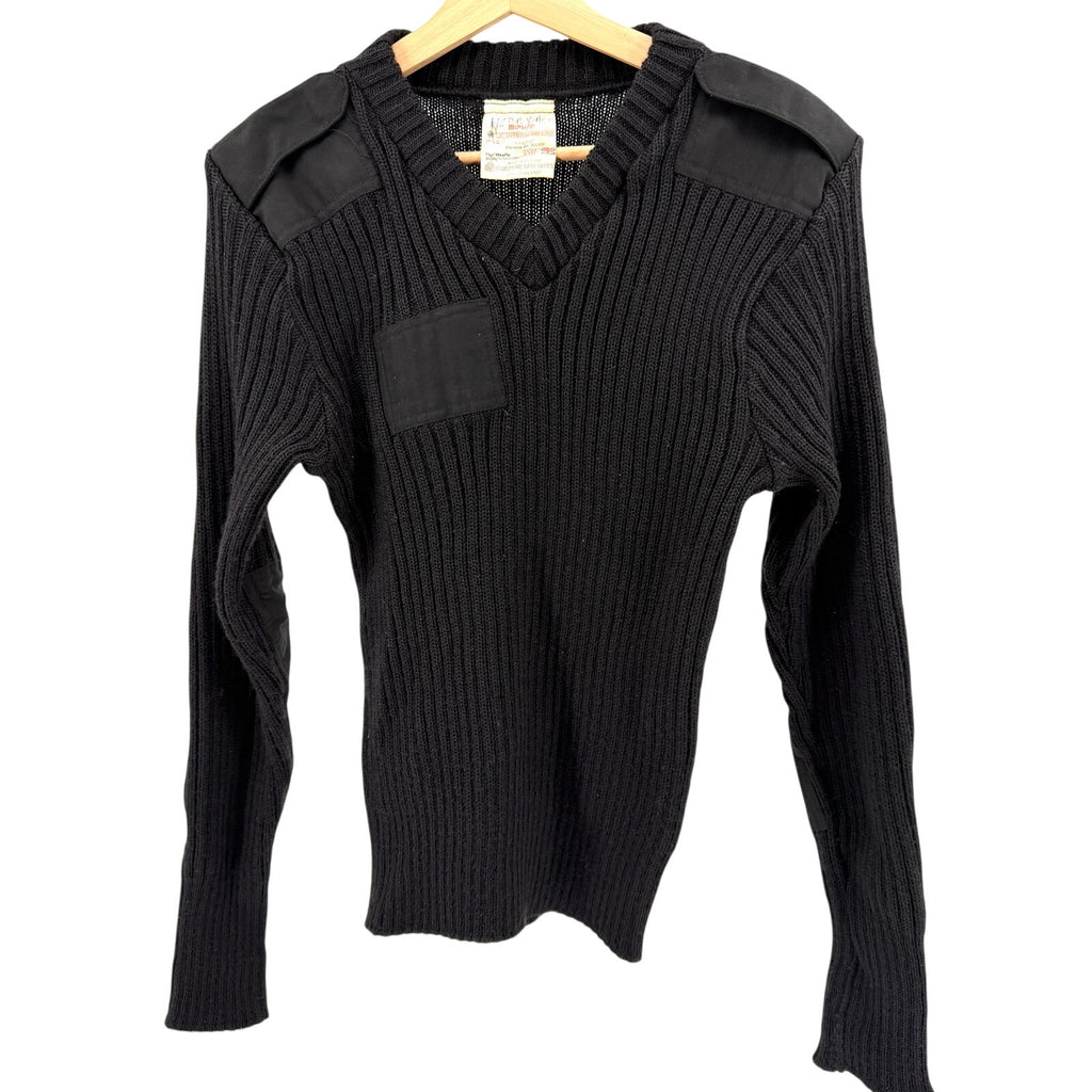 Vintage 90s Brigade Quartermasters Ltd Black 100% Wool "Woolly Pully" Sweater