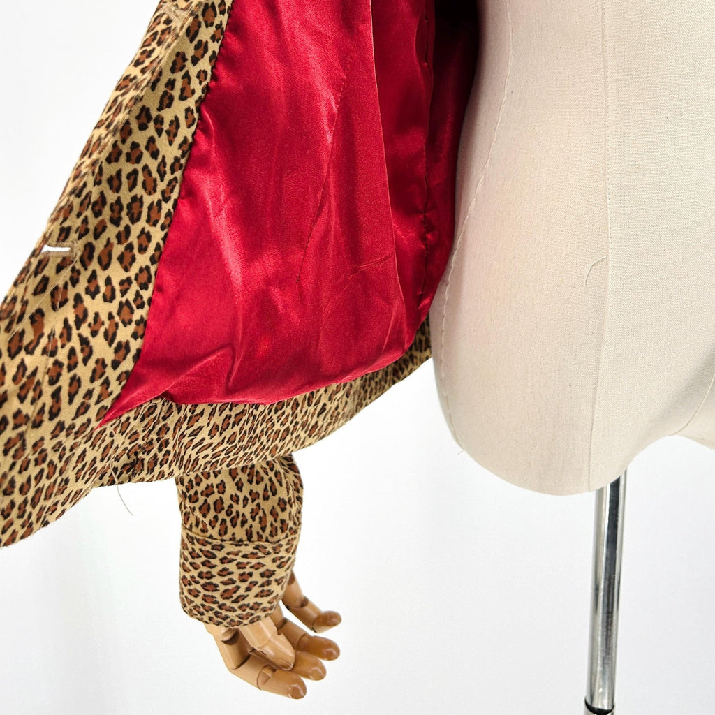 Vintage Y2K ELCC Leopard Print Ultra Suede Trucker Jacket
