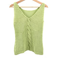Vintage 90s Lime Green 100% Cotton Cable Knit Sweater Vest Tank