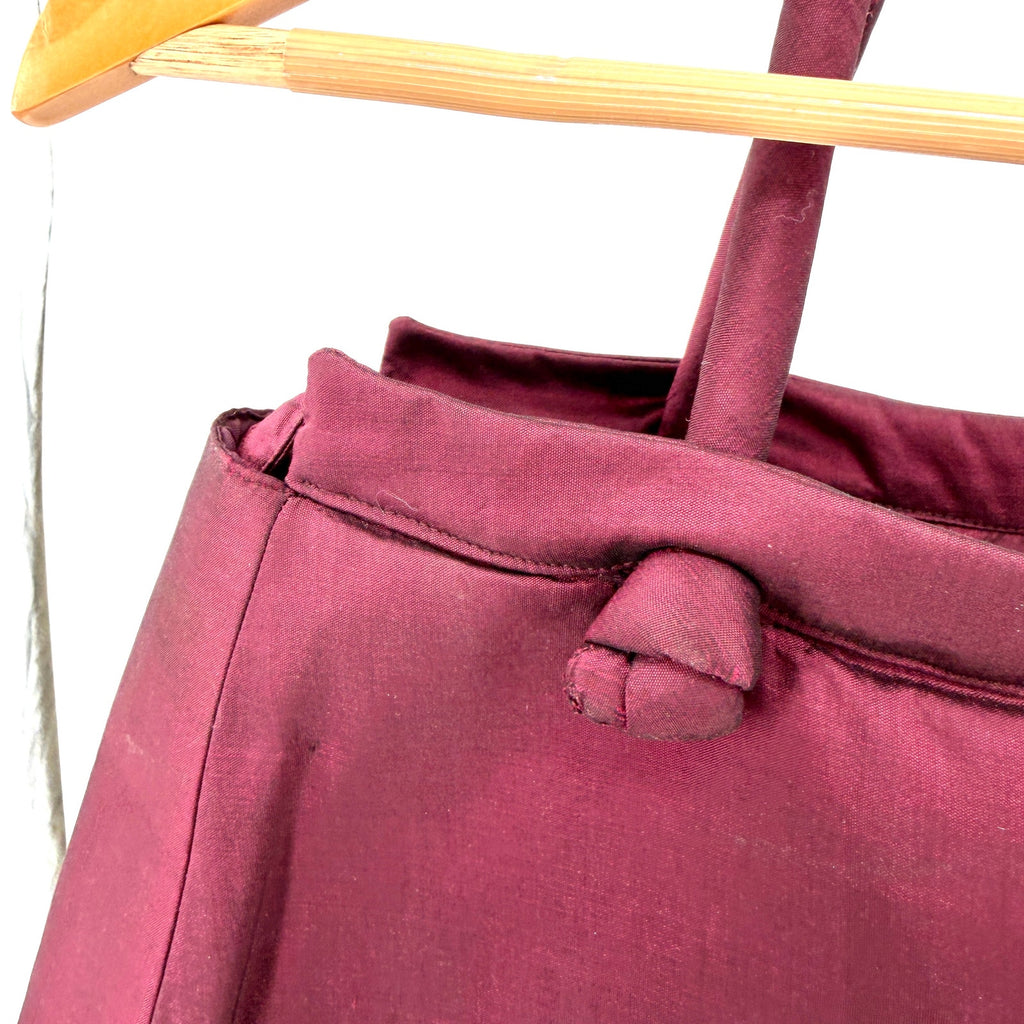 Vintage Y2K Iridescent Purple Padded Silk Asian Style Tote Handbag