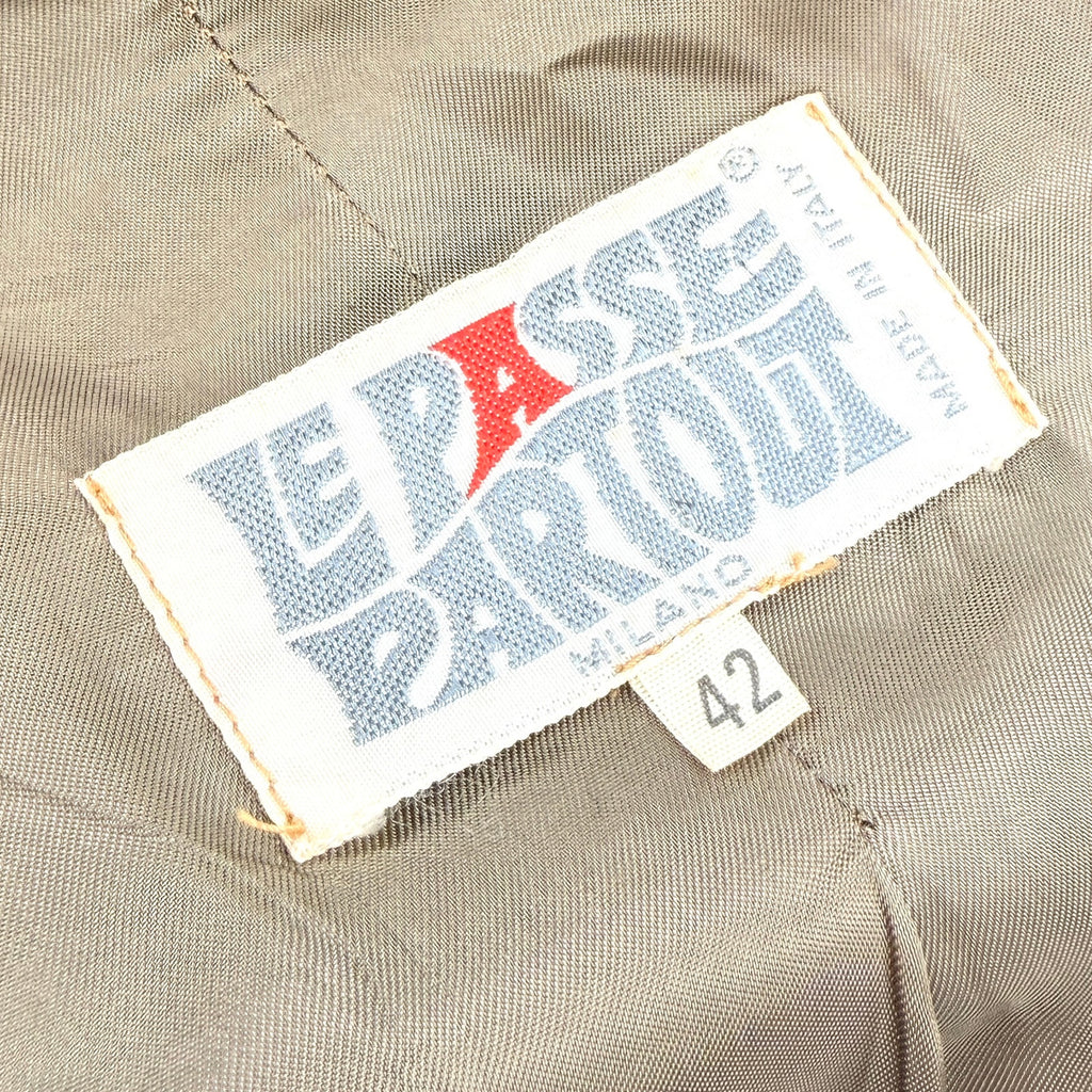 Vintage 80s Le Passe-Partout Olive Wool Plaid Peplum Blazer