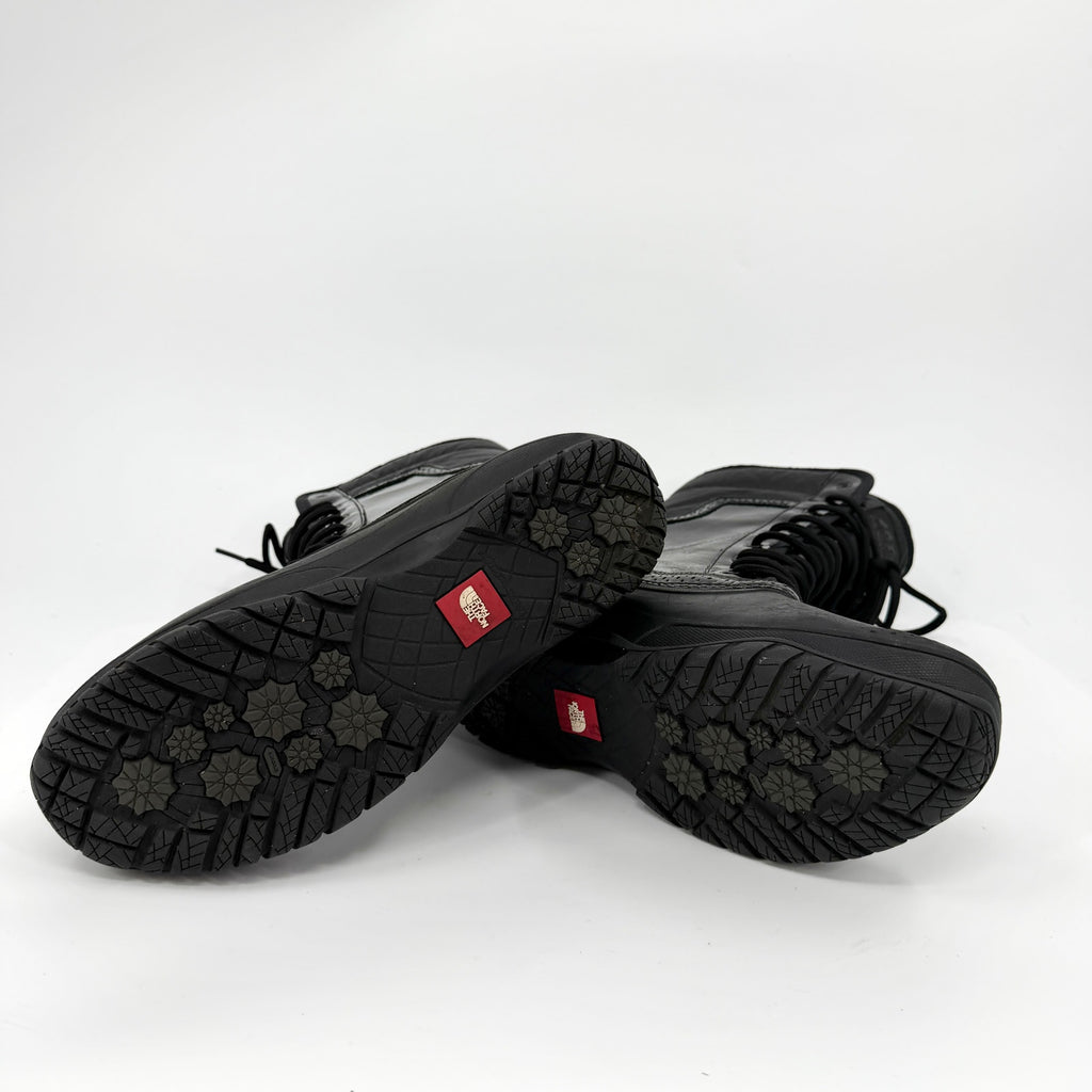The North Face Black Patent Trim Waterproof Lace Up Snow Boots