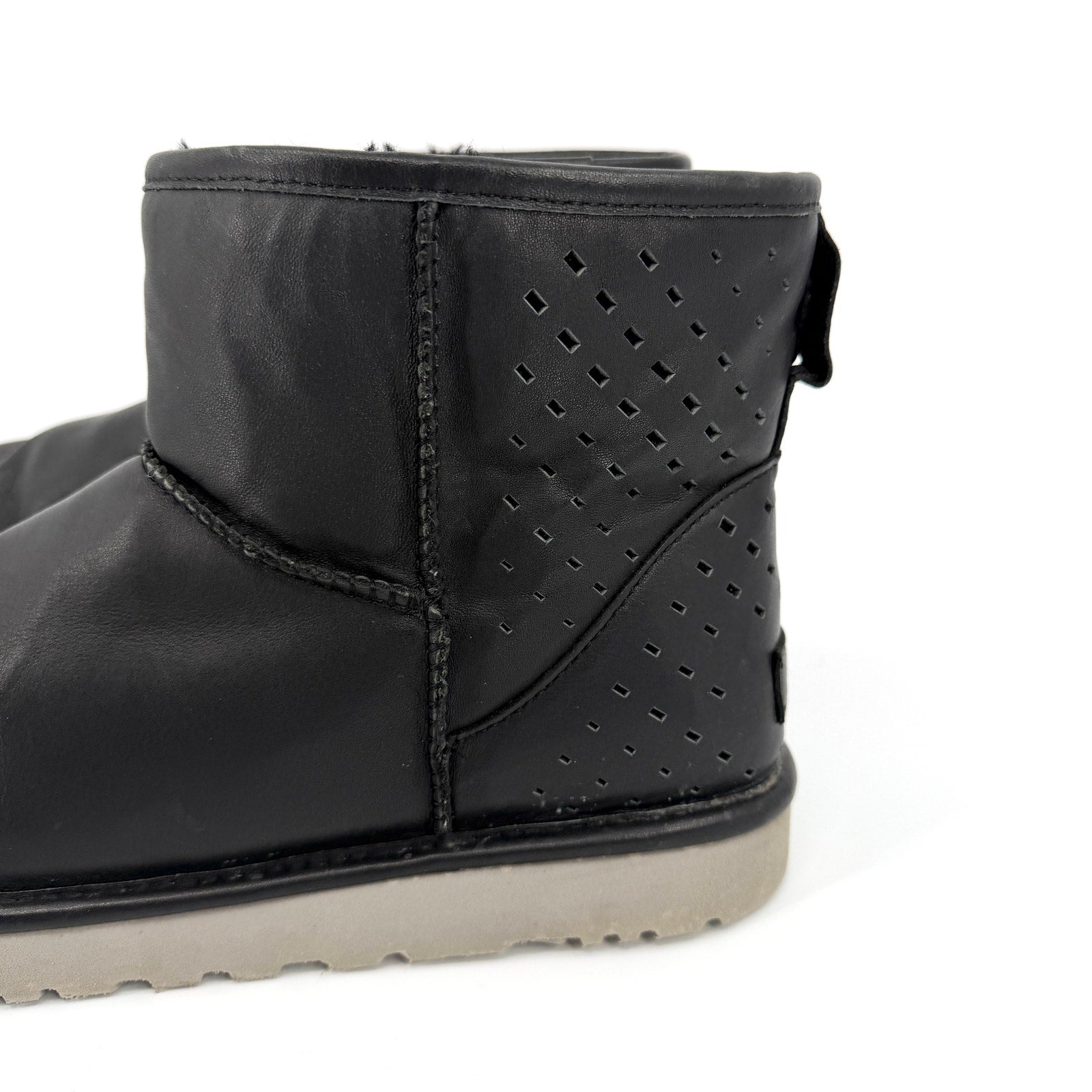 Ugg Genuine Leather Black Short Classic Winter Boot Shoes