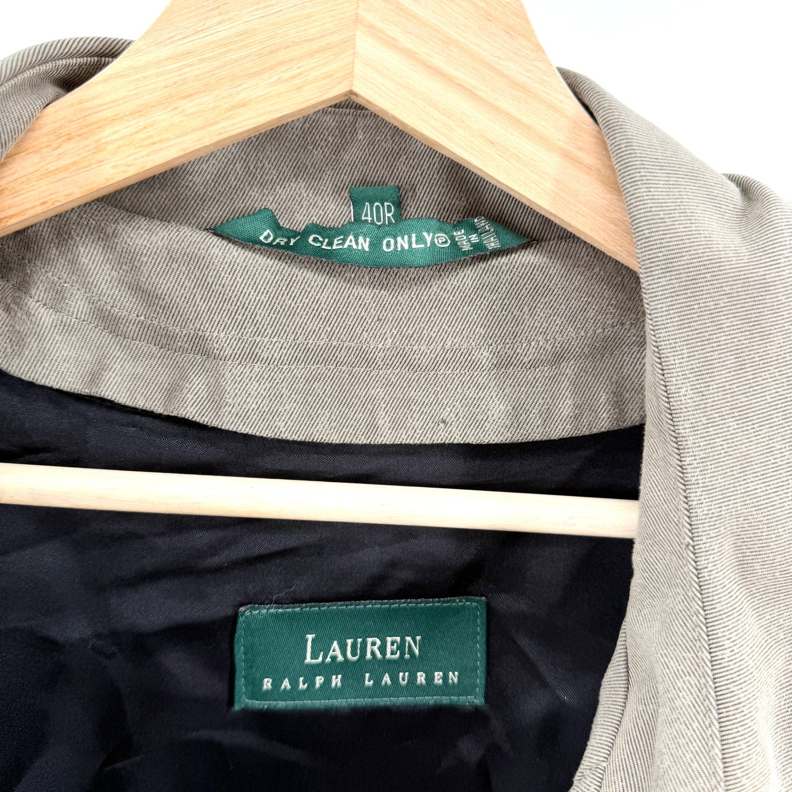 Vintage 90s Lauren Ralph Lauren Olive Green Beltless Trenchcoat