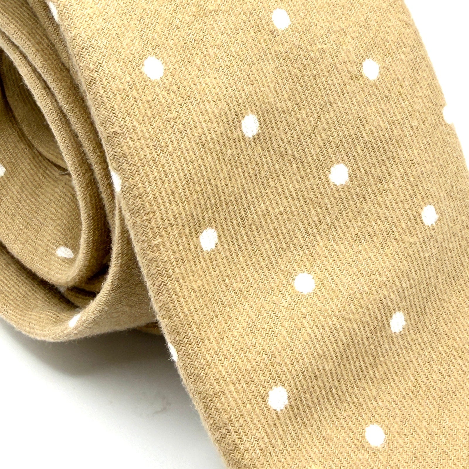 Jack Sartori Italia 100% Cotton Tan Polka Dot Necktie