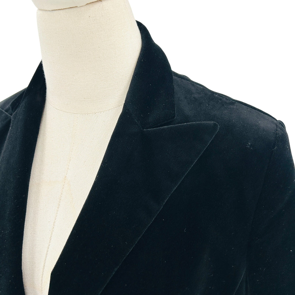 Lauren Ralph Lauren Black Velvet 100% Cotton Notch Lapel Formal Blazer