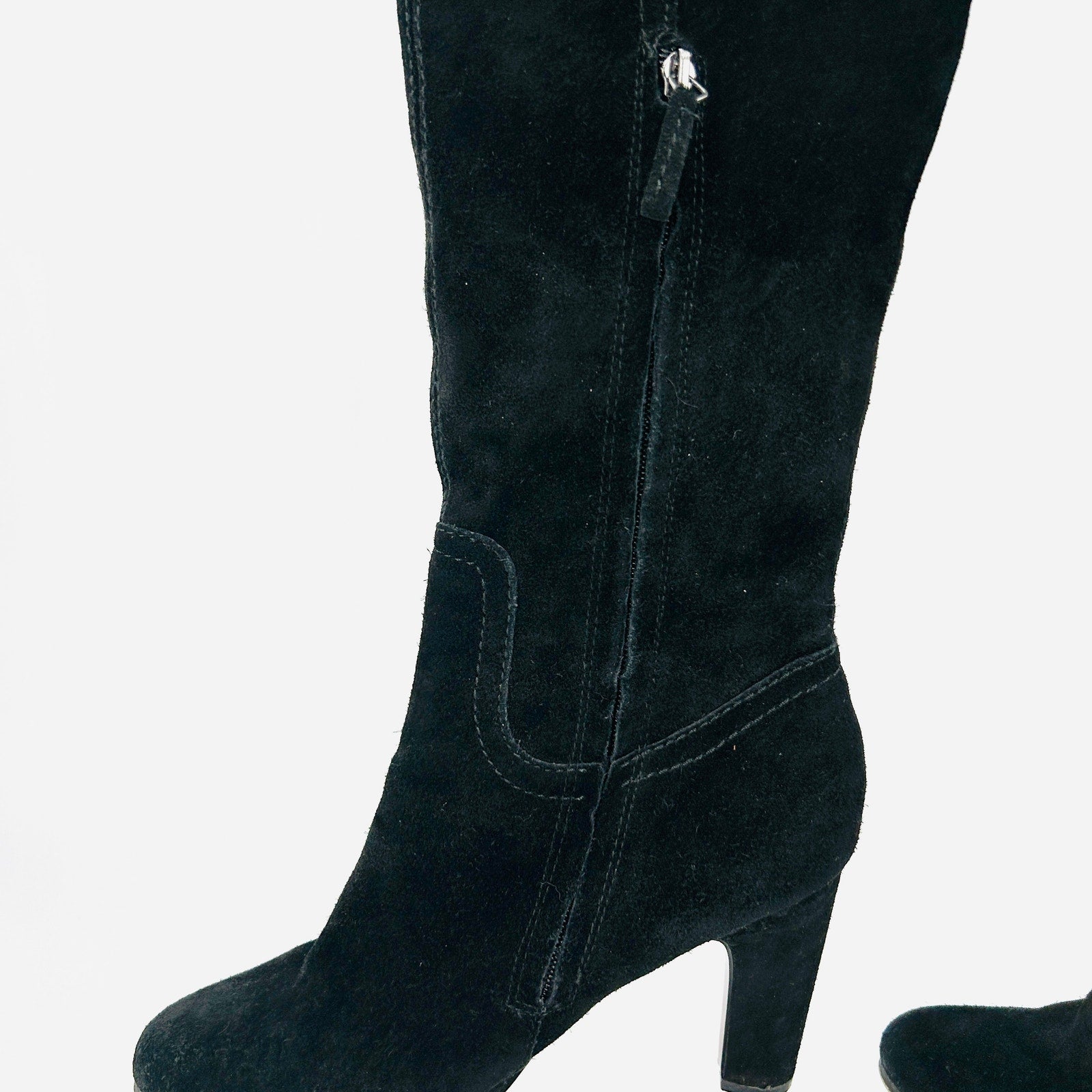Sam Edelman Black Suede Buckle Detail Sexy Over-The-Knee Boots