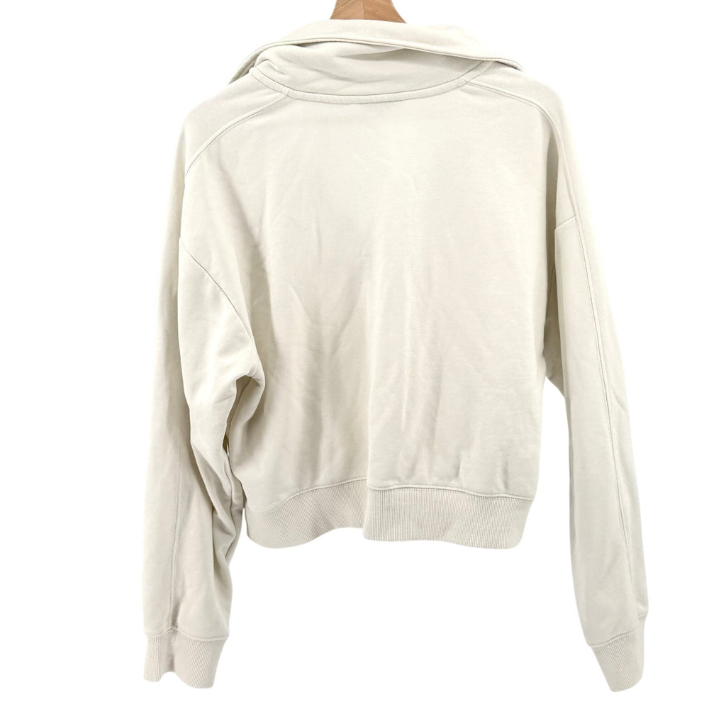 Prince Pickleball White Sporty Half Zip Cropped Sweatshirt