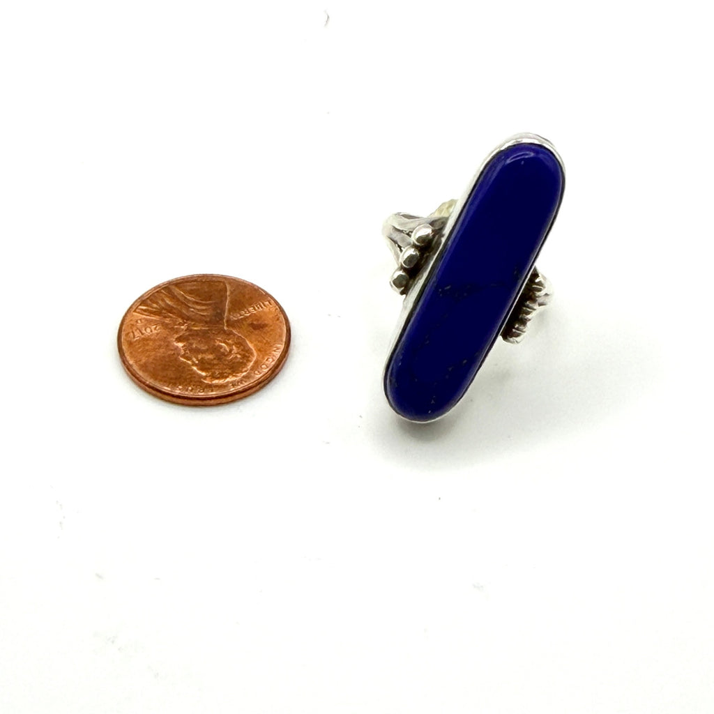 Vintage 90s DMW Sterling Silver Lapis Lazuli Southwestern Split Shank Ring