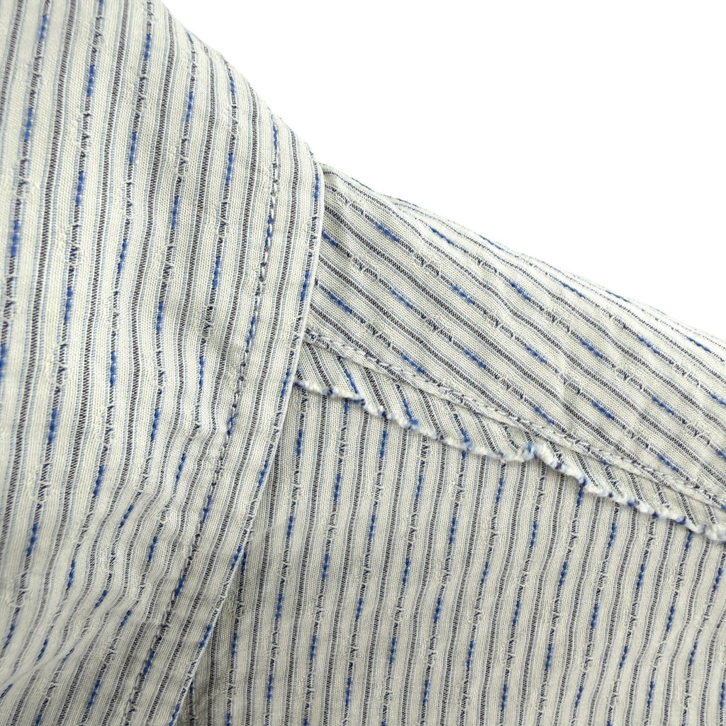 John Varvatos Gray Blue Striped Textured Button-Up Shirt