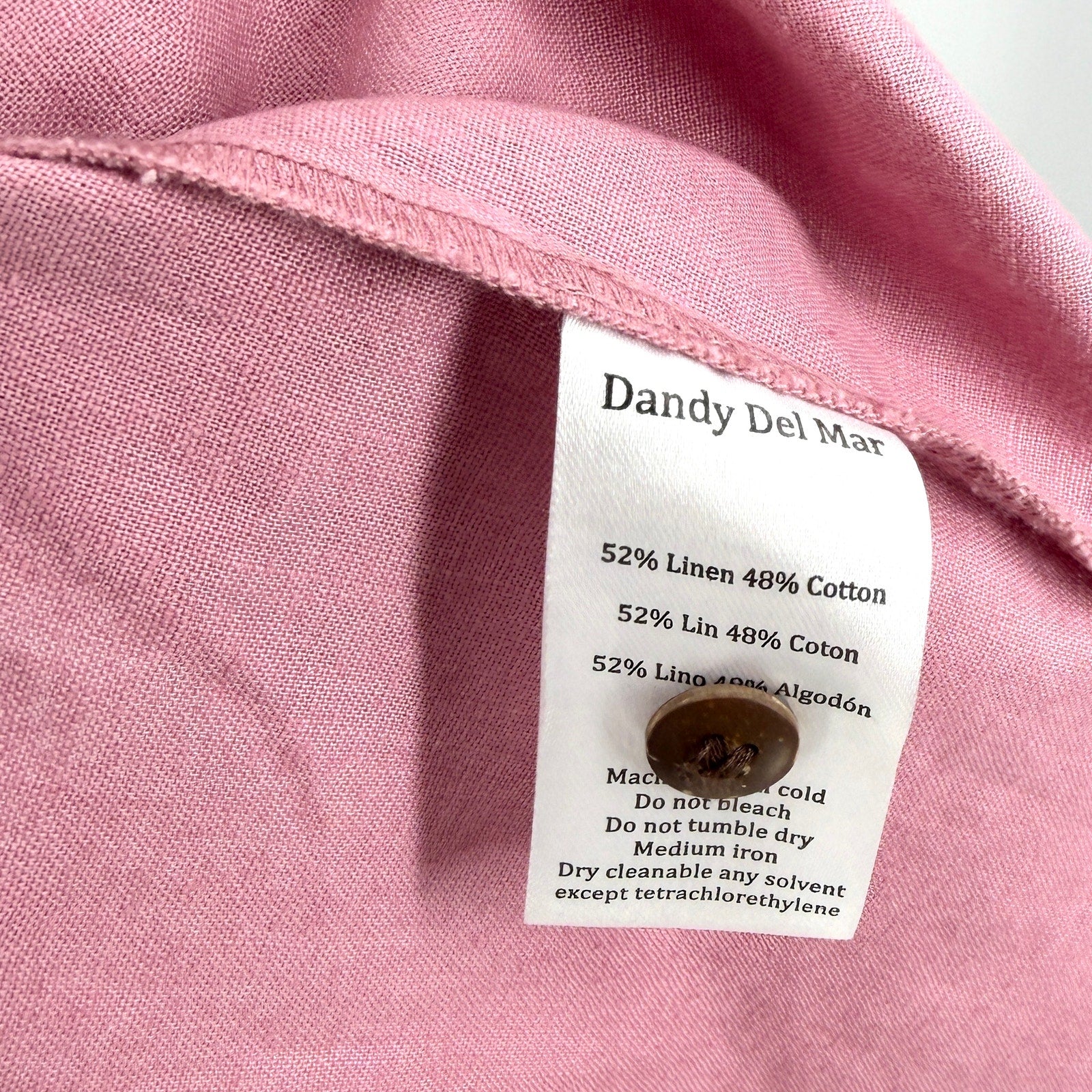 Dandy Del Mar The Gaucho Dusty Pink Mauve Embroidered Guayabera Shirt