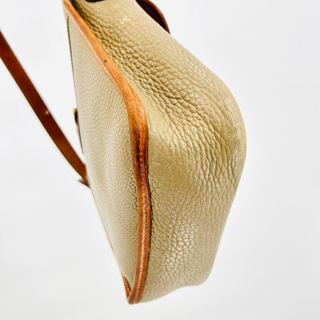 Vintage 90s Dooney & Bourke Bone Tan British All-Weather Leather Crossbody