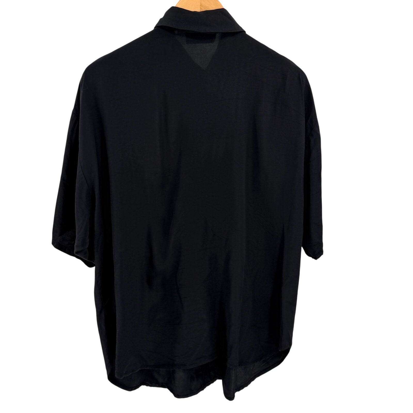 Vintage 80s Diana Marco Black Western Fringe Short Sleeve Button Down Shirt