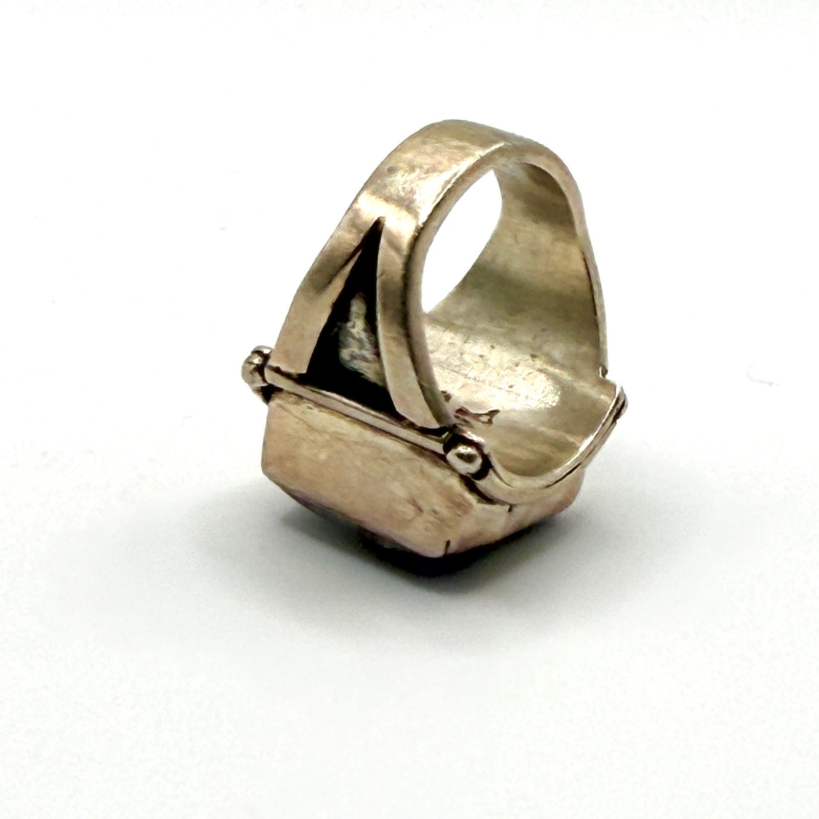 Vintage 90s Yuma Blue Moonstone Sterling Silver Stamped Boho Statement Ring