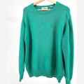 Vintage 80s LaMode Jade Green 100% Cotton Embroidered Golf Tournament Sweater