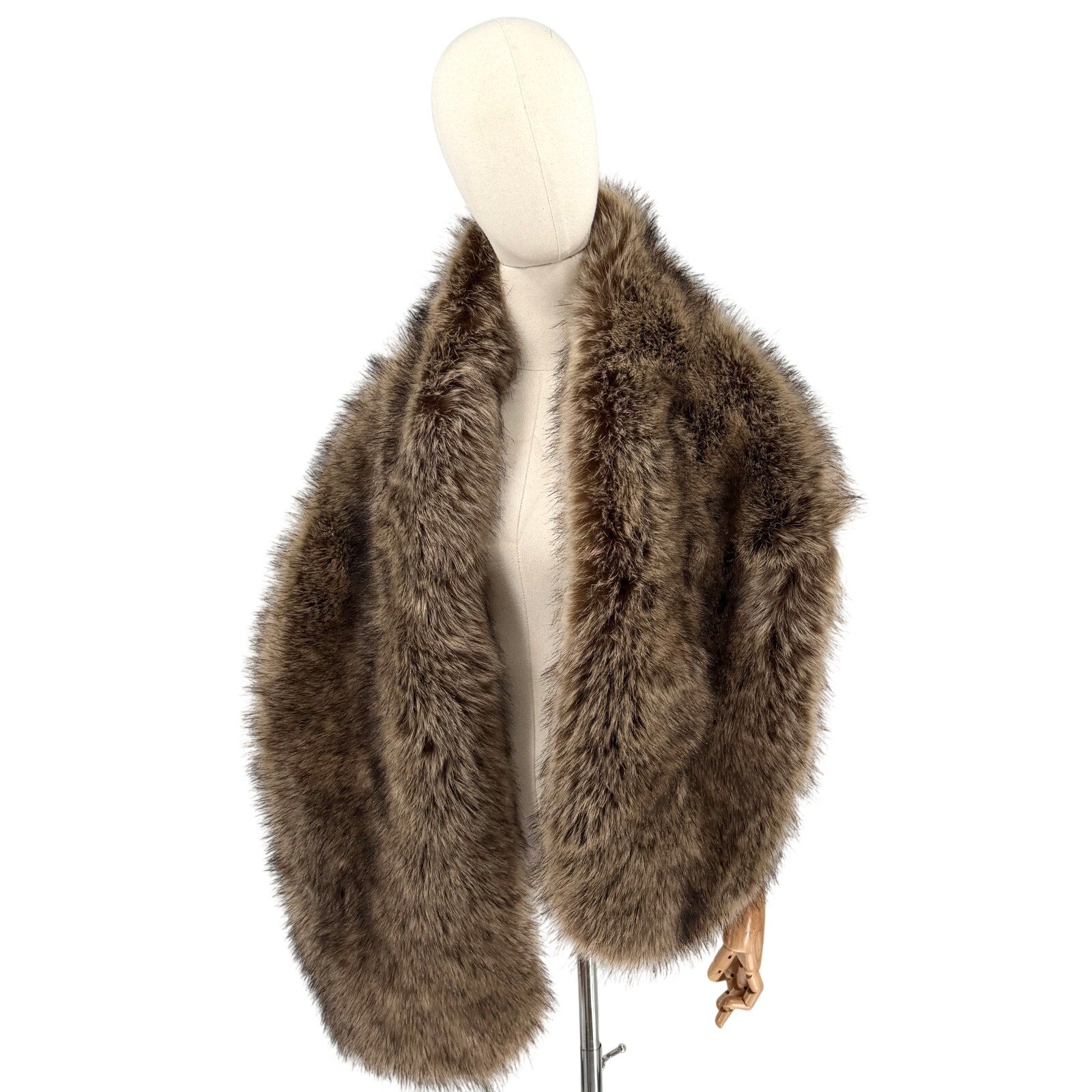 Sissily Designs Brown Faux Fur Velvet Lined Bridal Wrap