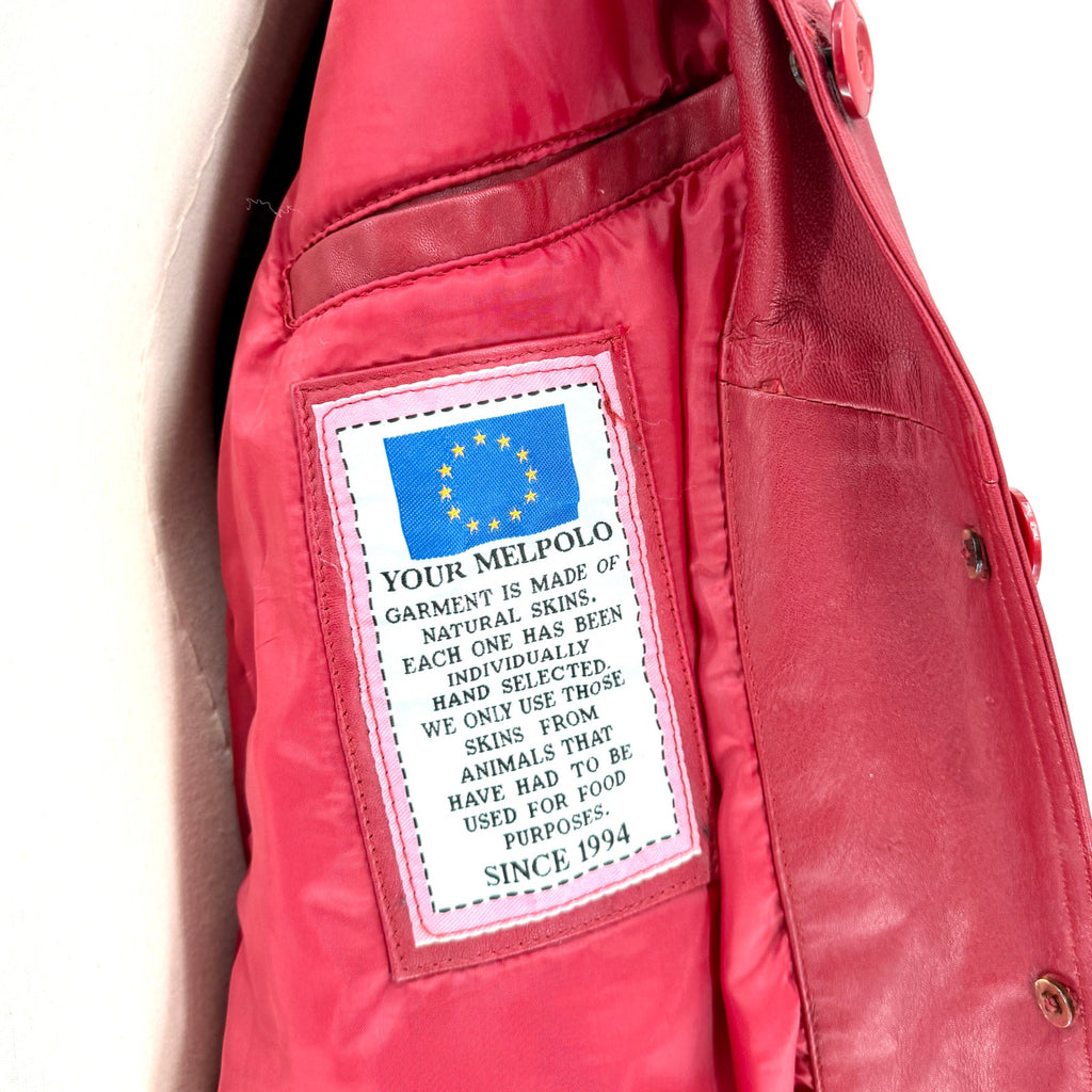 Vintage 90s Dream Wear Mel Polo Red Genuine Leather 3 Button Blazer Jacket