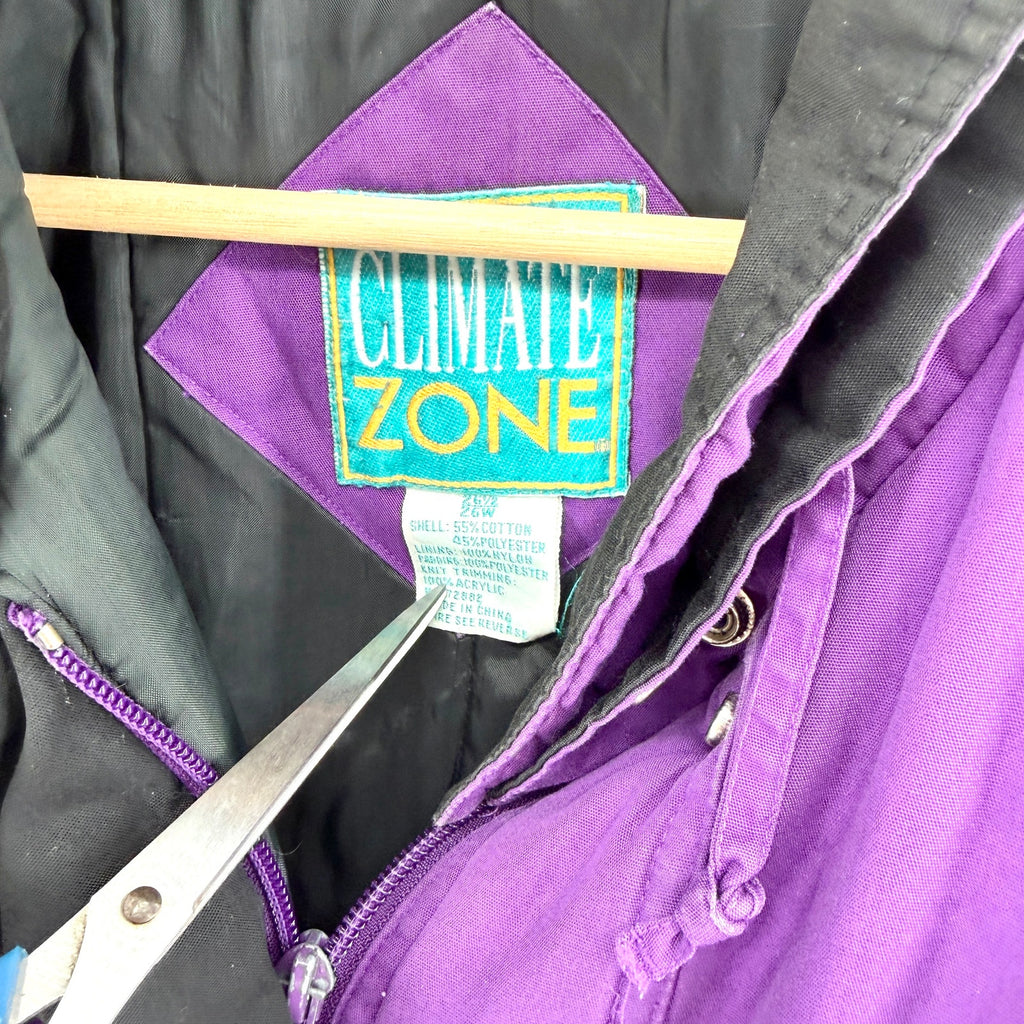 Vintage 90s Climate Zone Purple Oversized Parka Puffer Coat