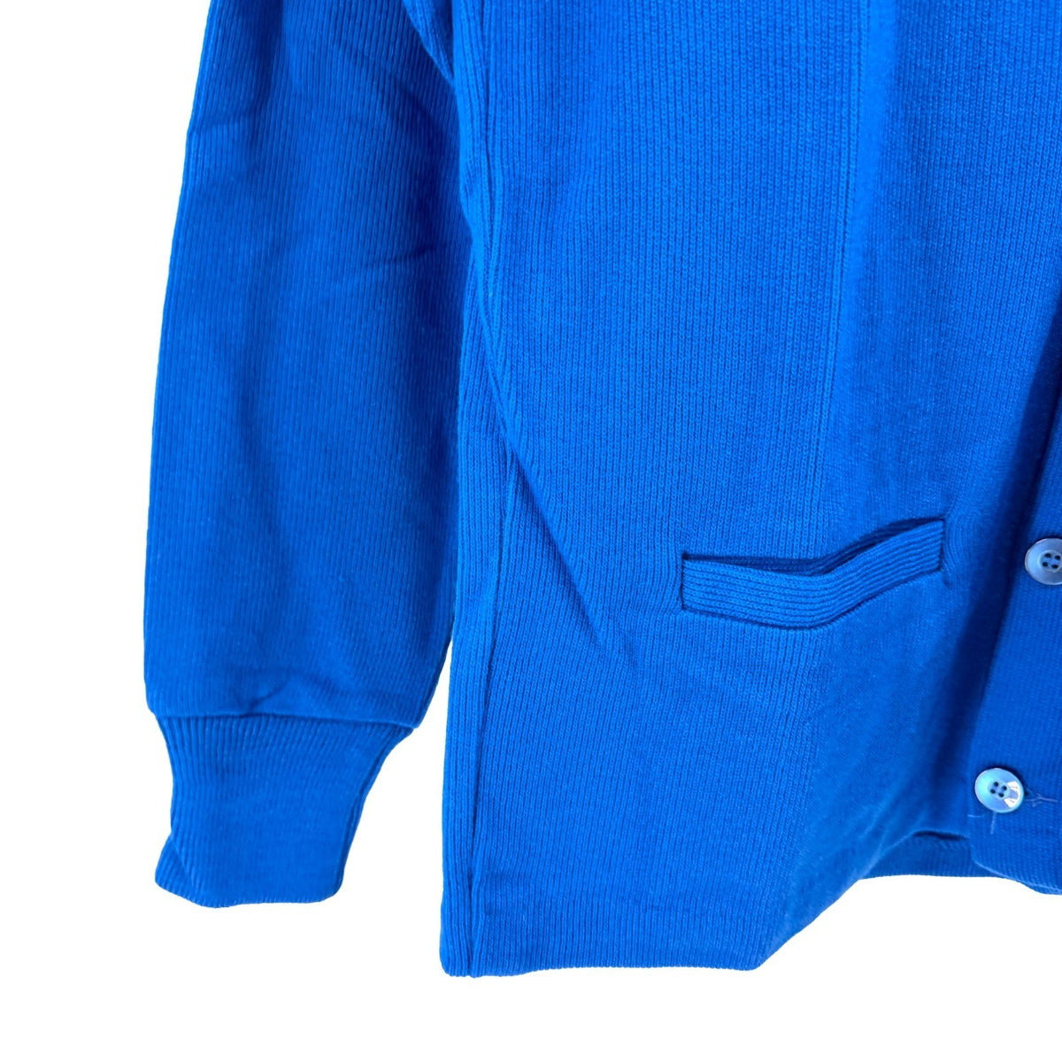 SAI Cobalt Blue Preppy Varsity Button-Front Cardigan